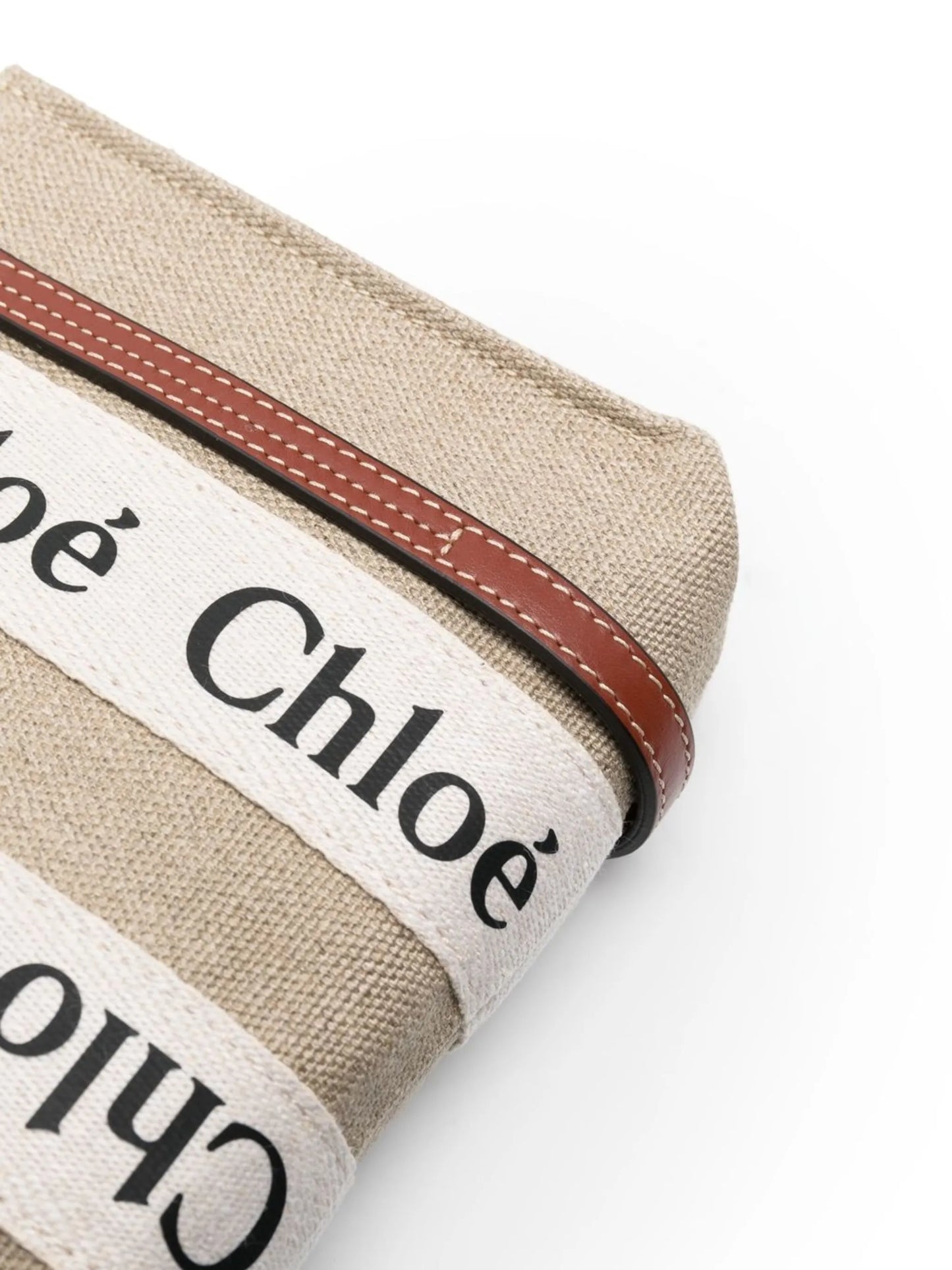 mini Woody linen tote bag