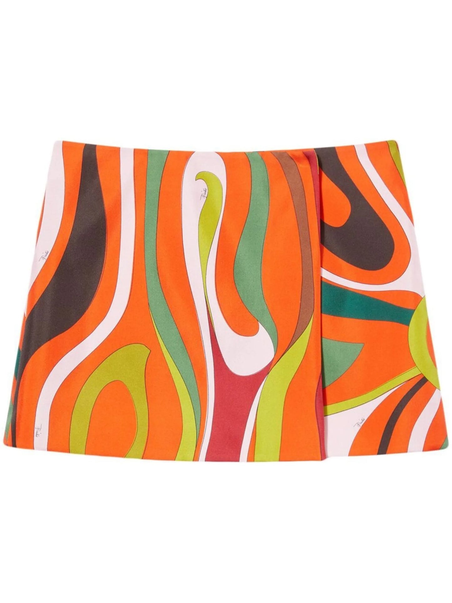 Marmo-print wrap miniskirt