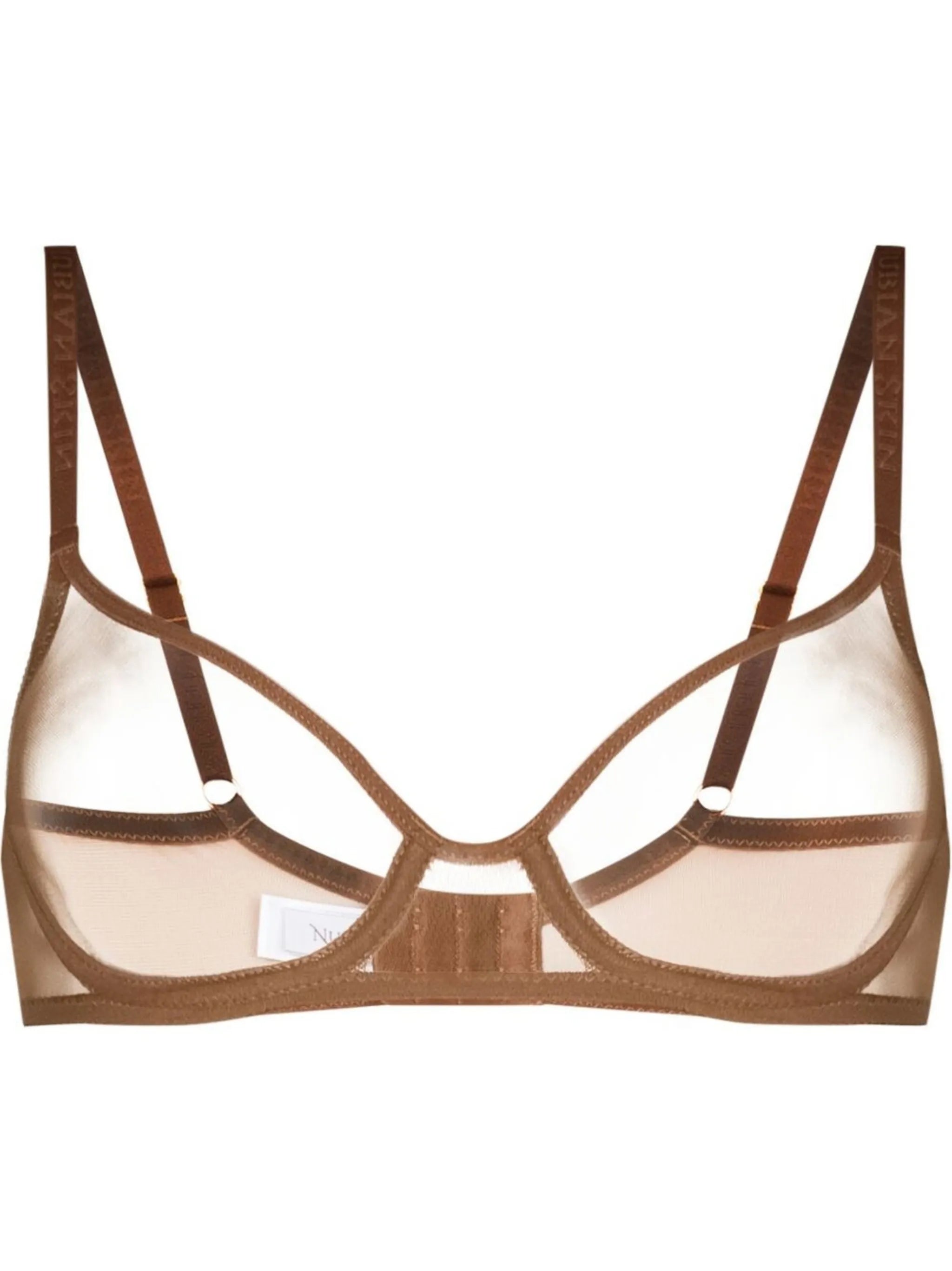 tulle-panel underwire-cup bra