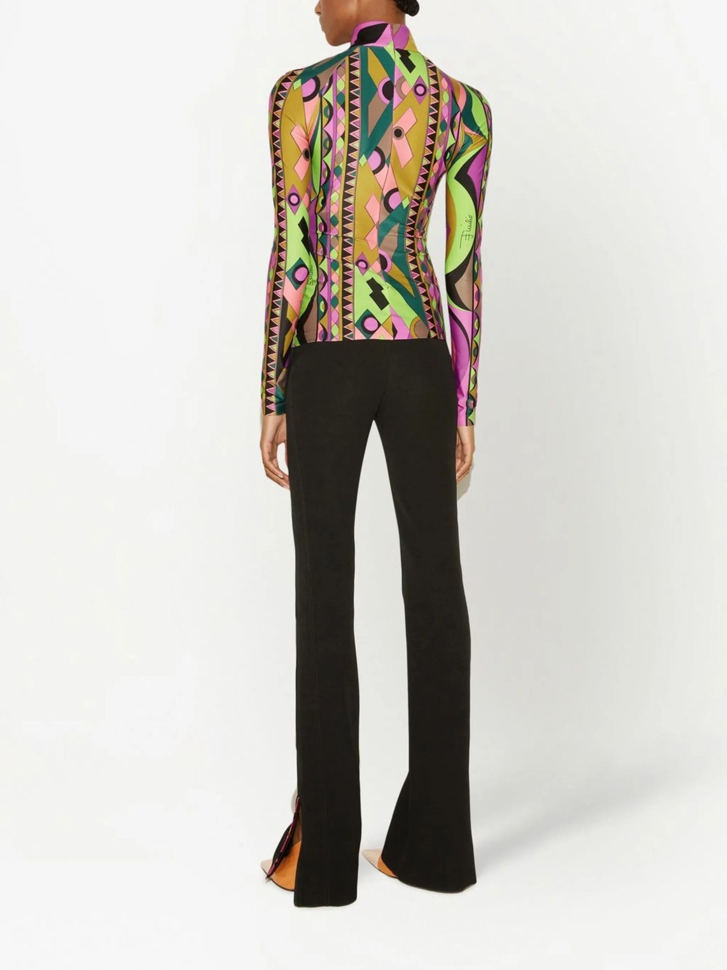 abstract-print high-neck top