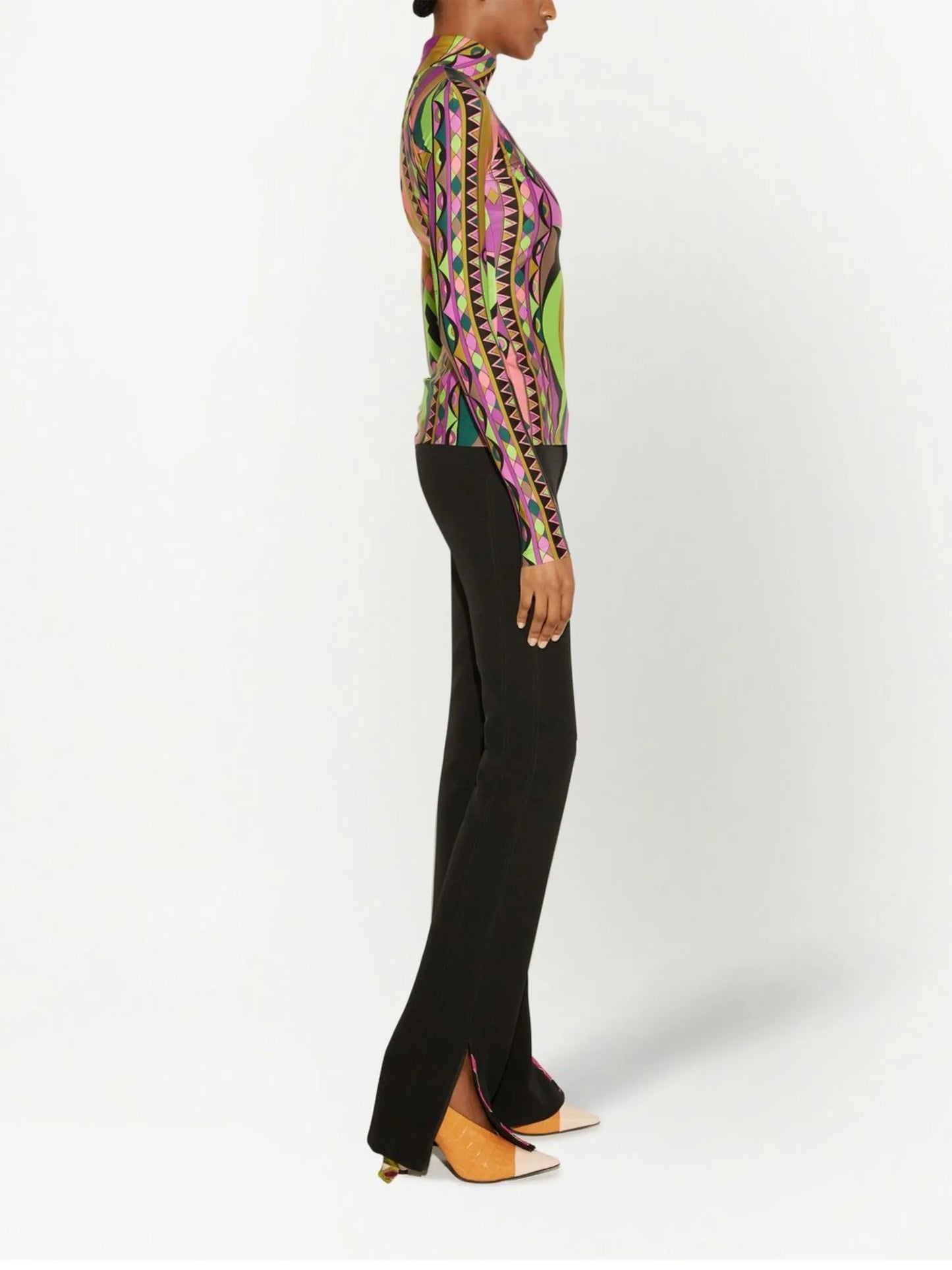 abstract-print high-neck top
