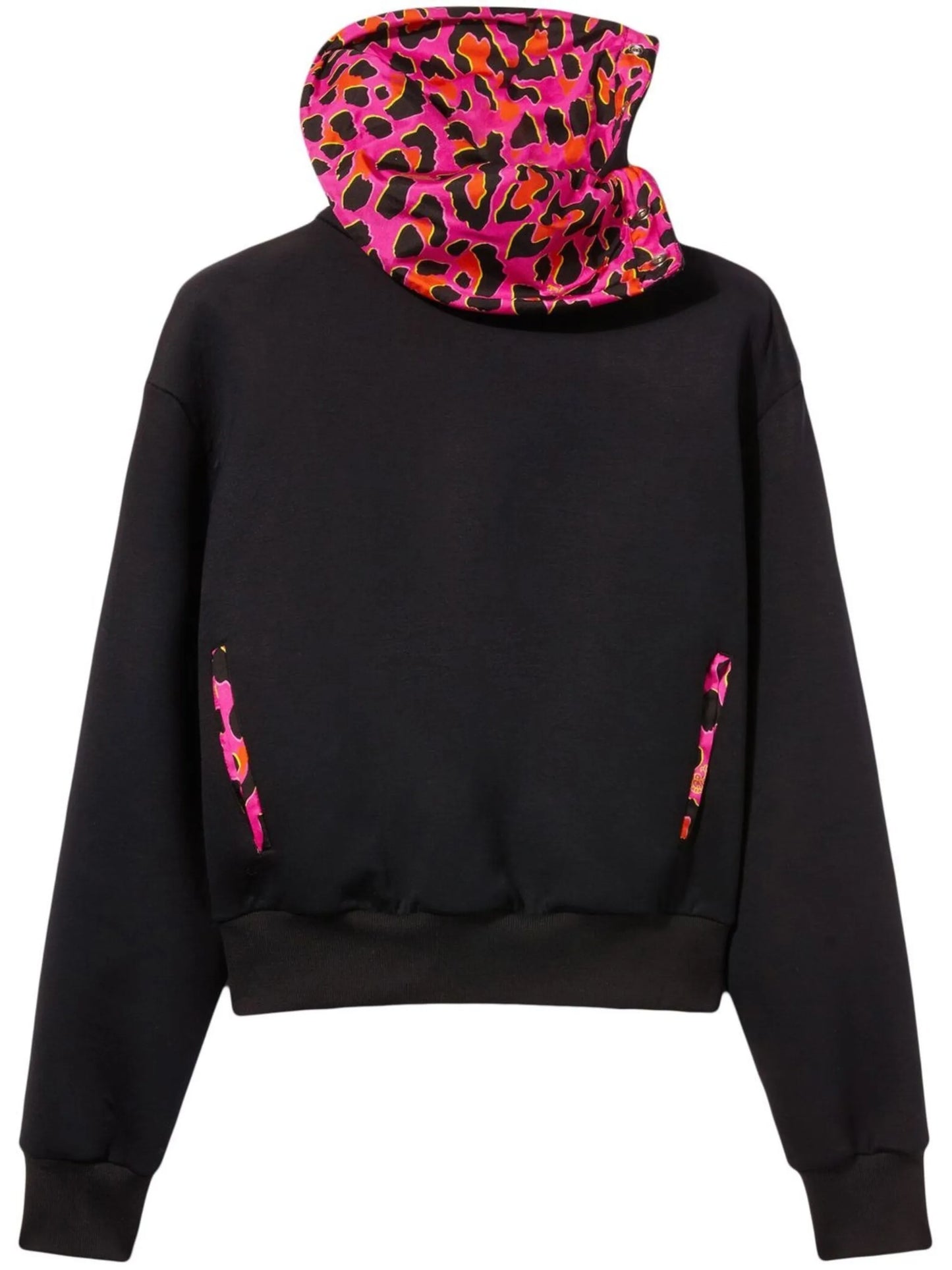 contrast leopard-print sweatshirt