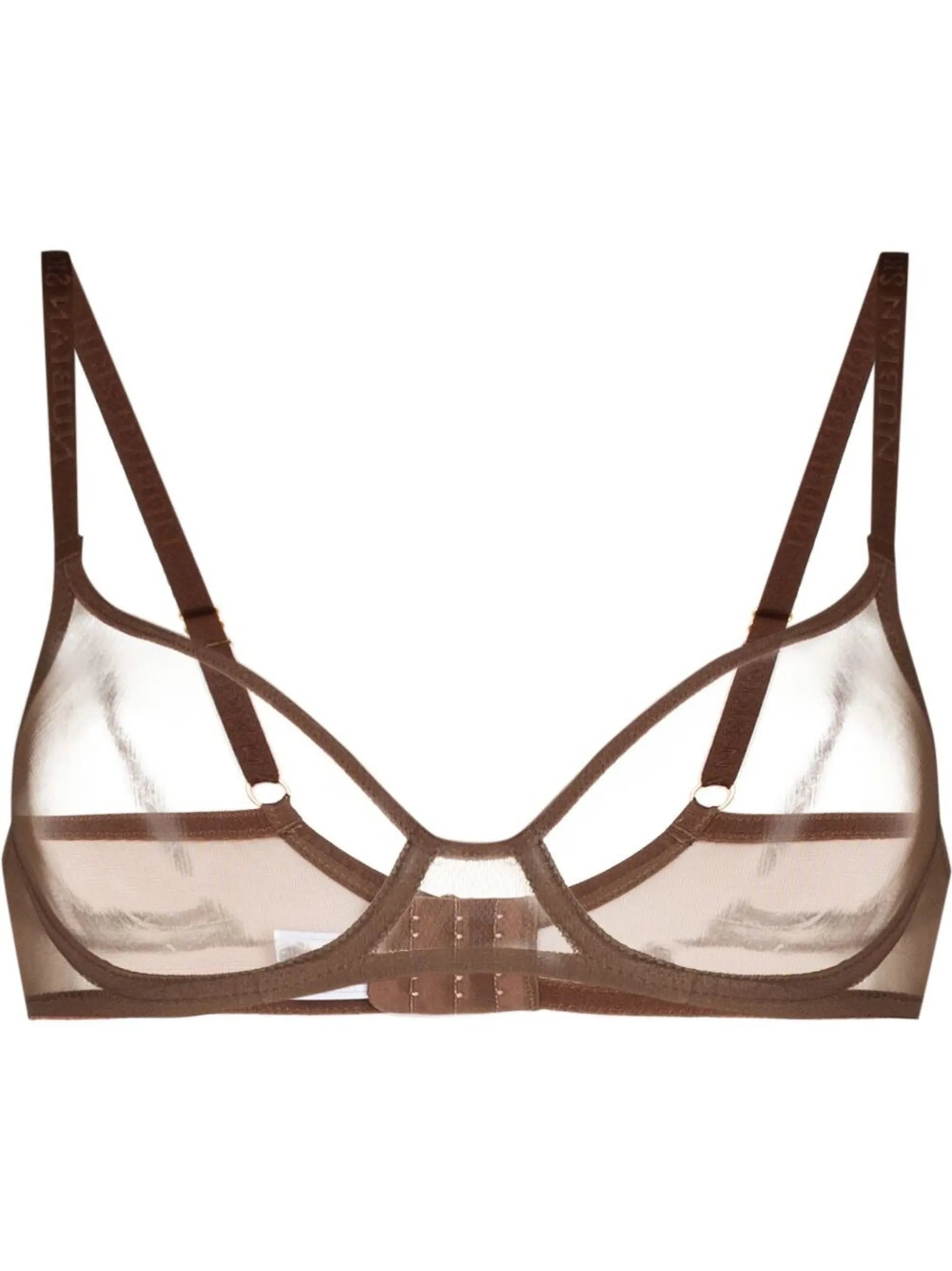tulle-panel underwire-cup bra