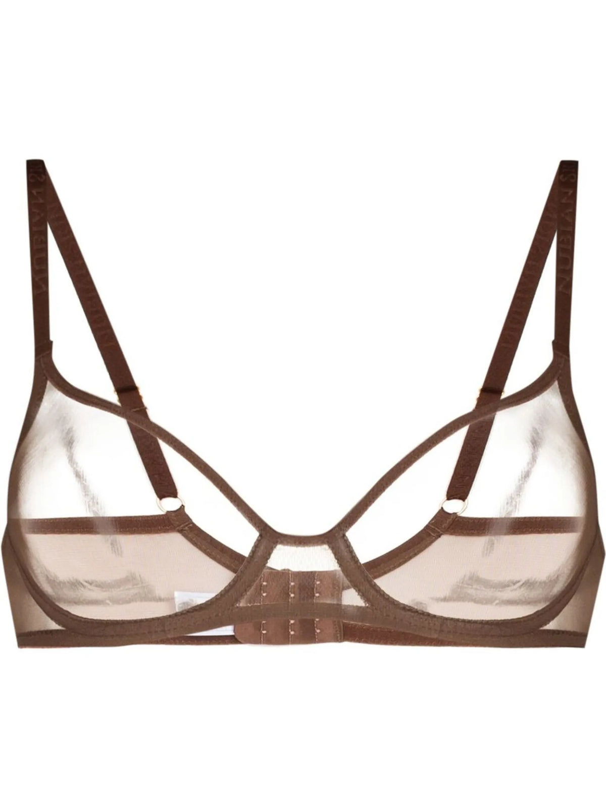 tulle-panel underwire-cup bra