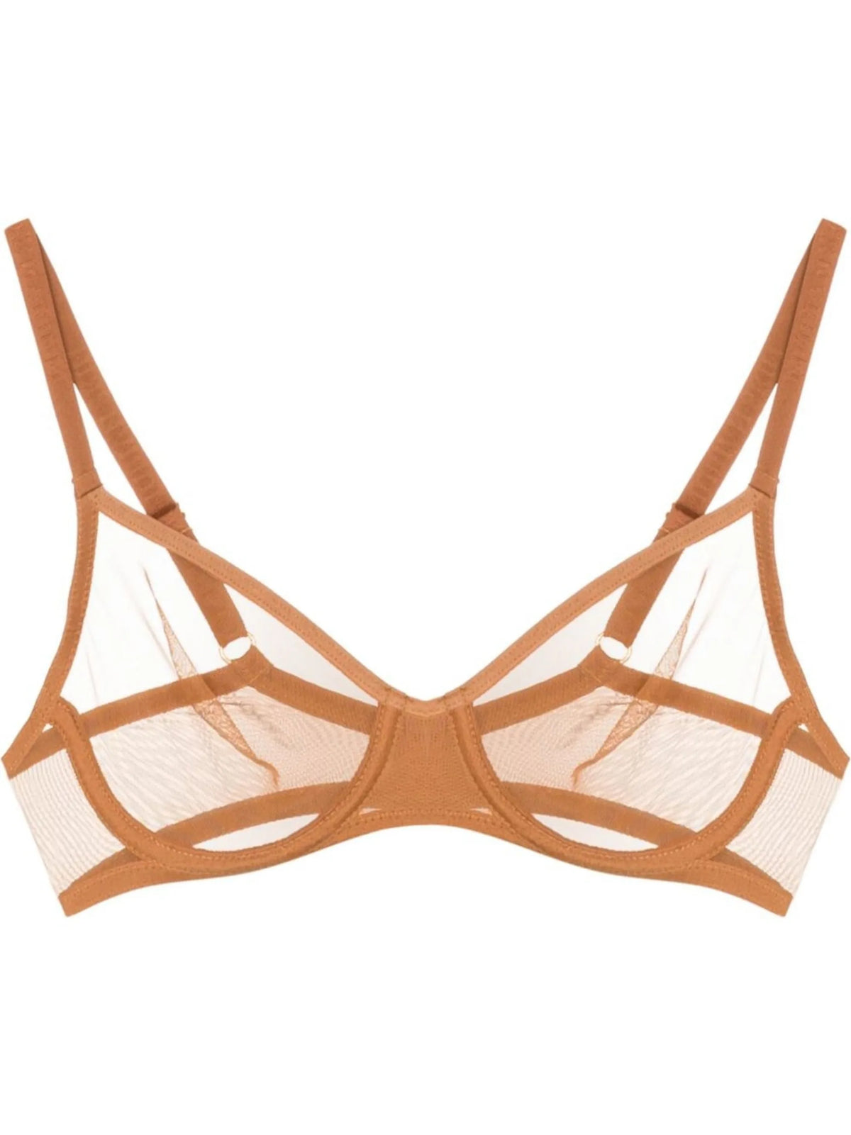 tulle-panel underwire-cup bra