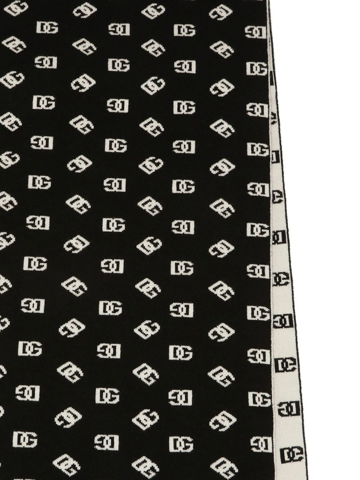 logo-jacquard wool-cashmere scarf