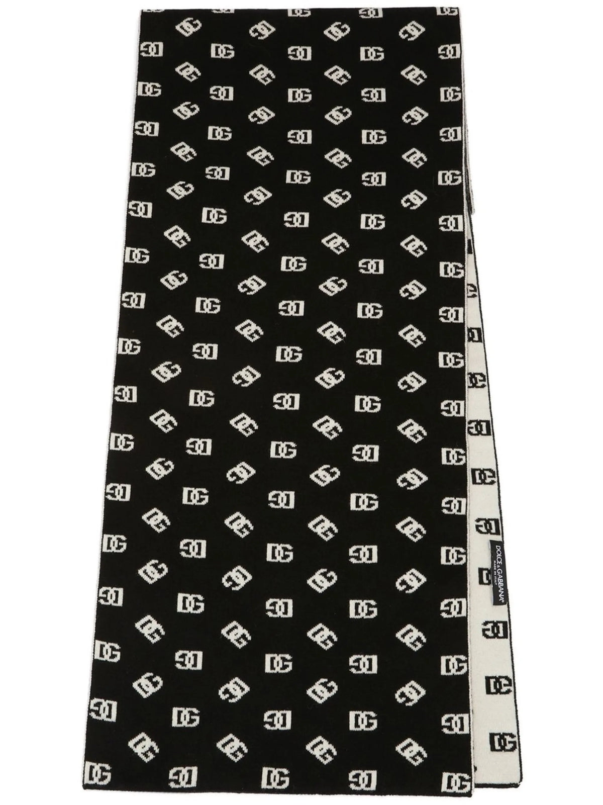 logo-jacquard wool-cashmere scarf