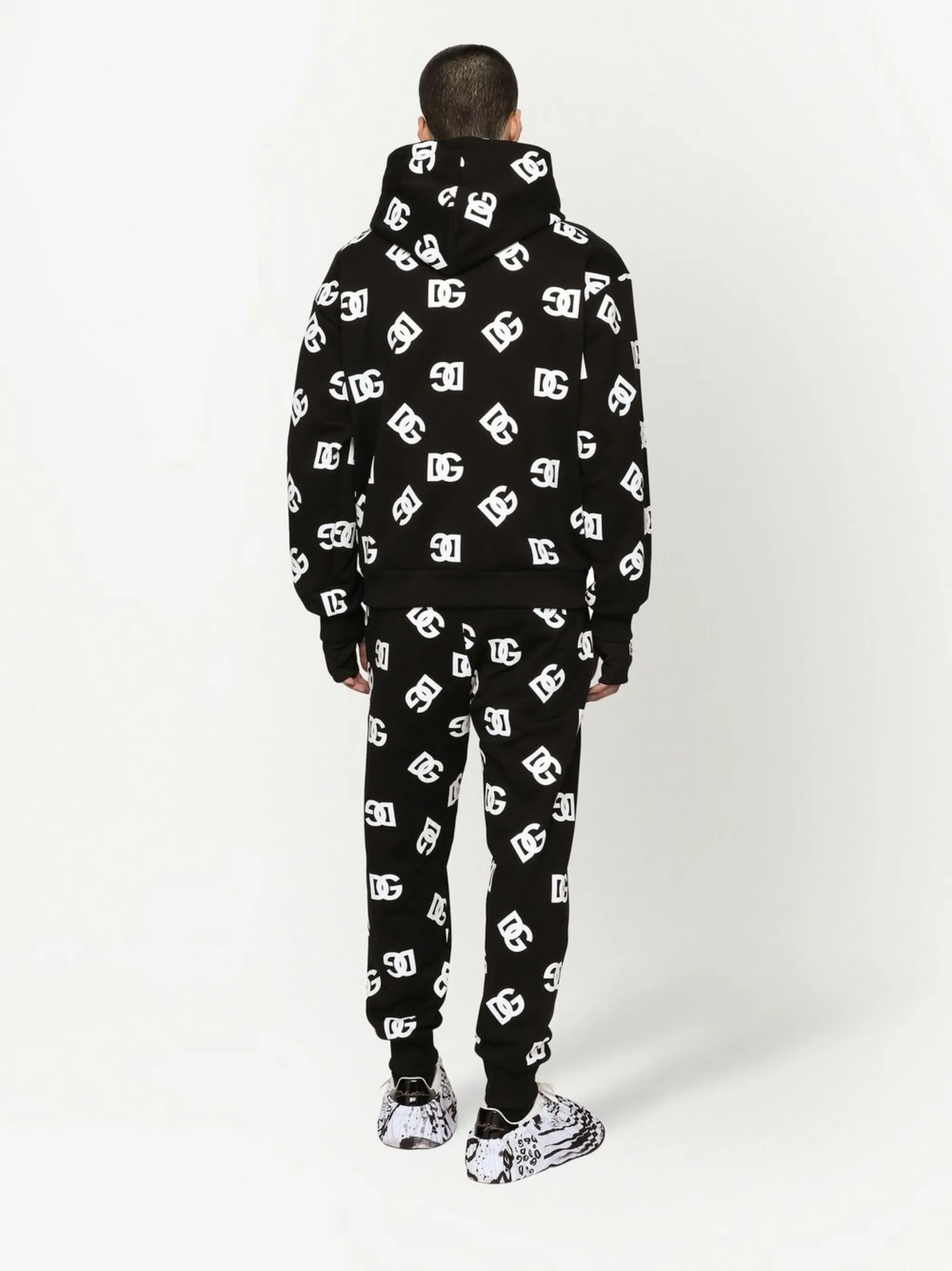 logo-print drawstring hoodie
