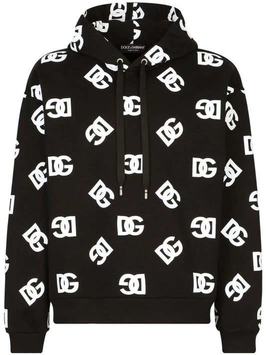 logo-print drawstring hoodie