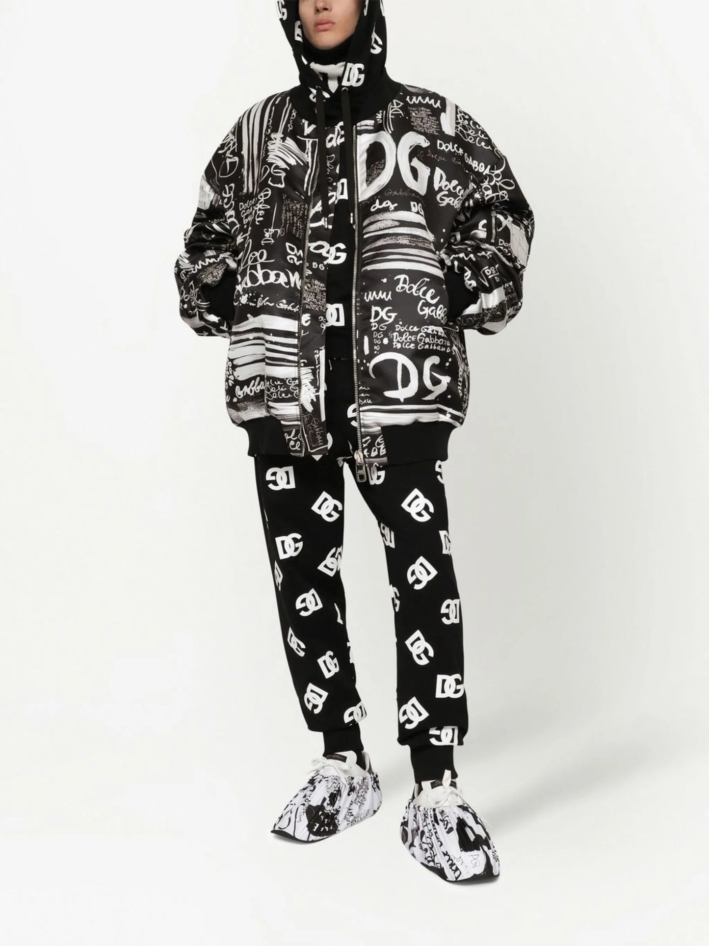 logo-print drawstring hoodie