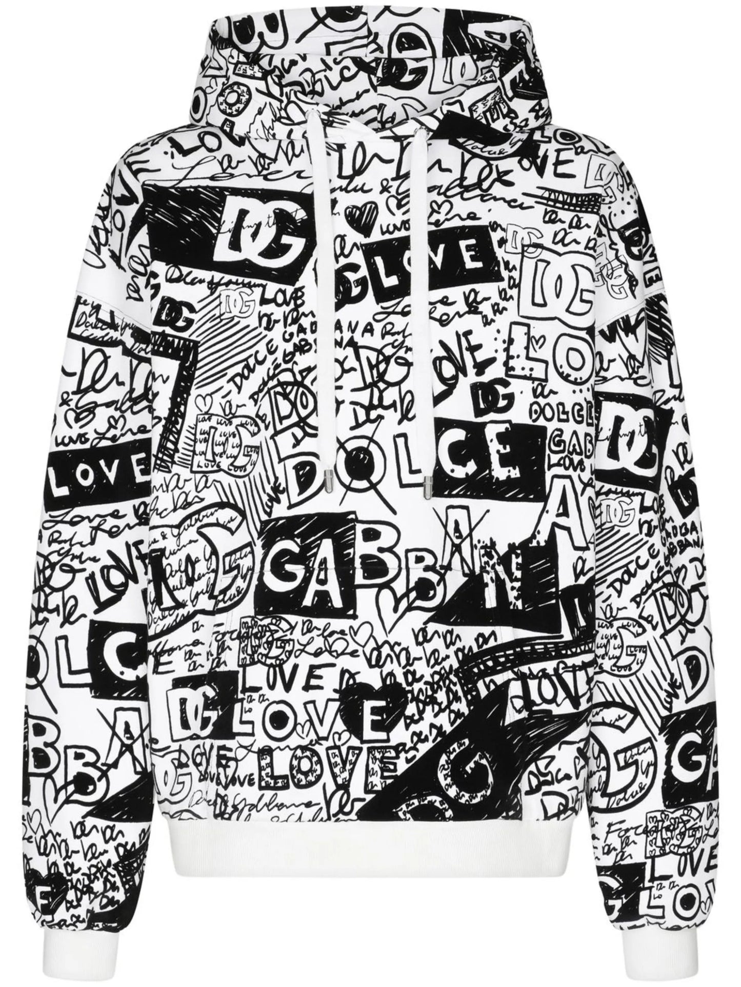 all-over logo-print cotton hoodie