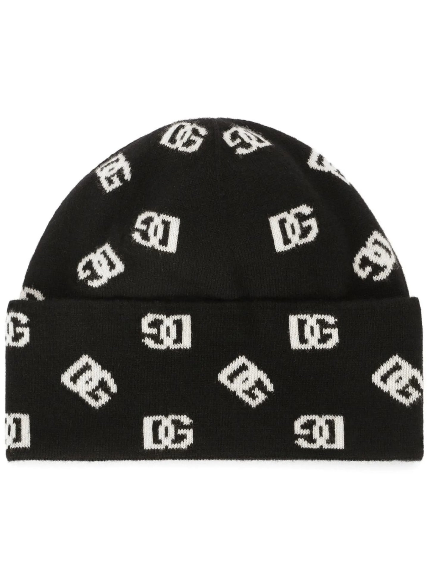 logo-jacquard wool-cashmere beanie