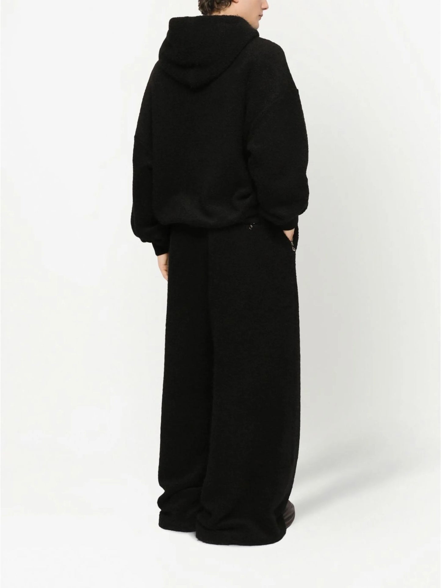 towelling logo-patch hoodie