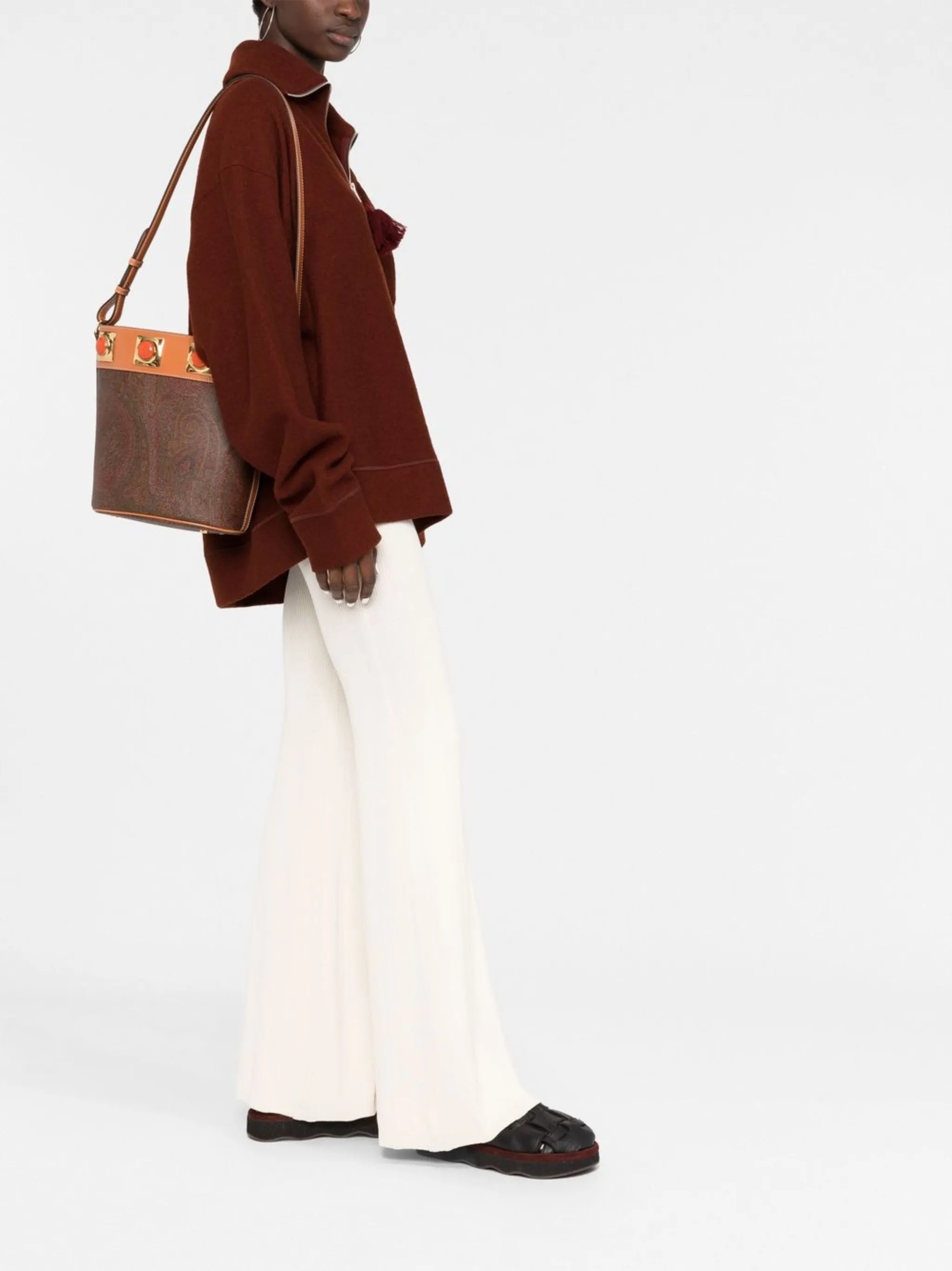 Crown Me paisley-print bucket bag