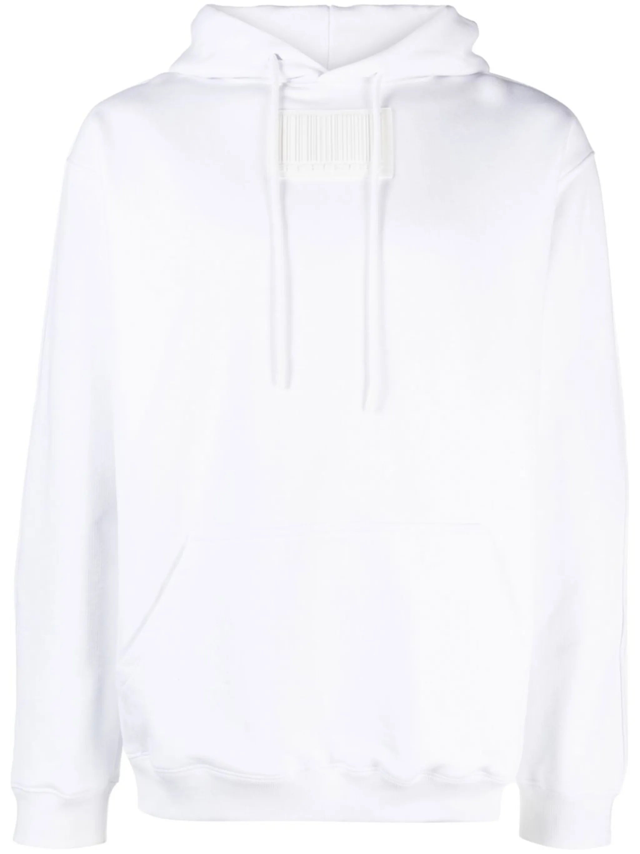 barcode-patch drawstring hoodie