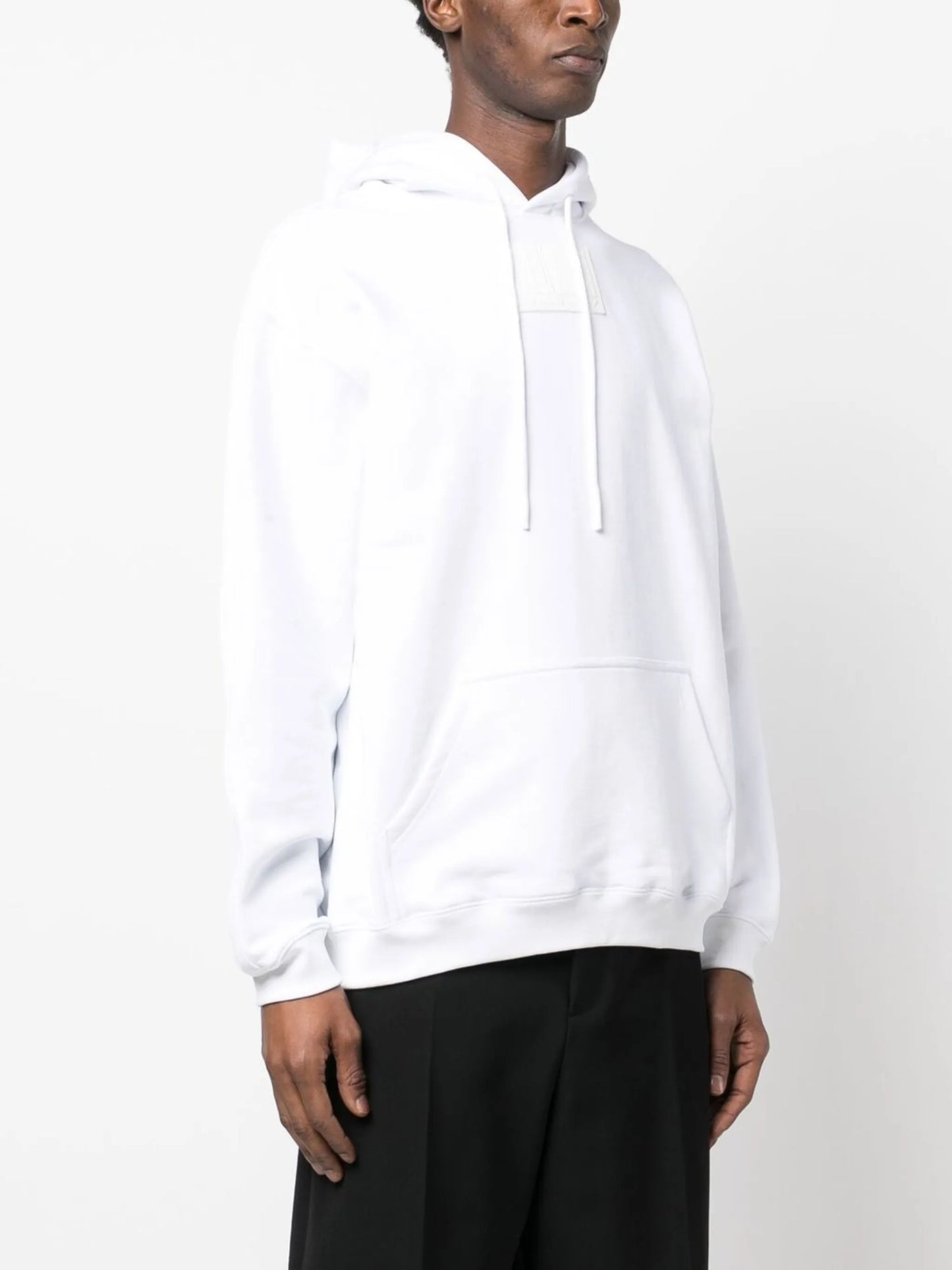 barcode-patch drawstring hoodie