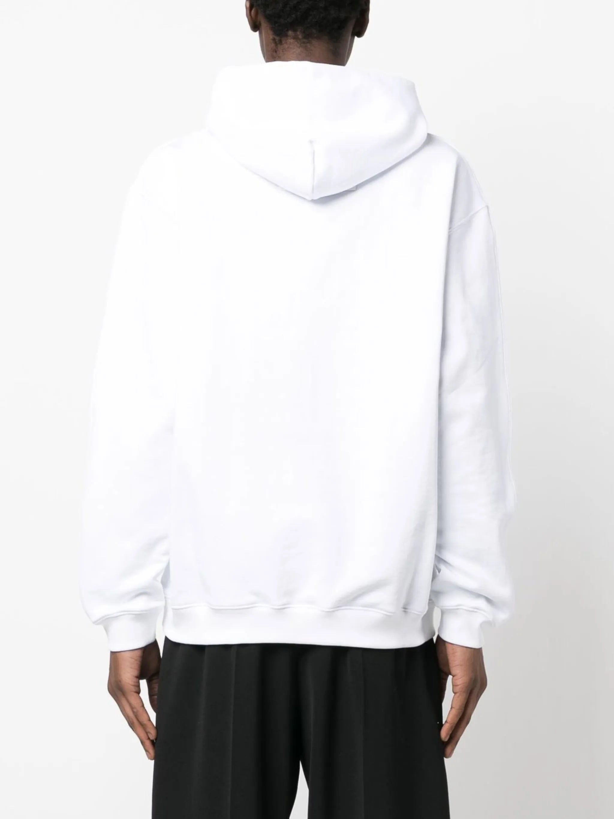 barcode-patch drawstring hoodie
