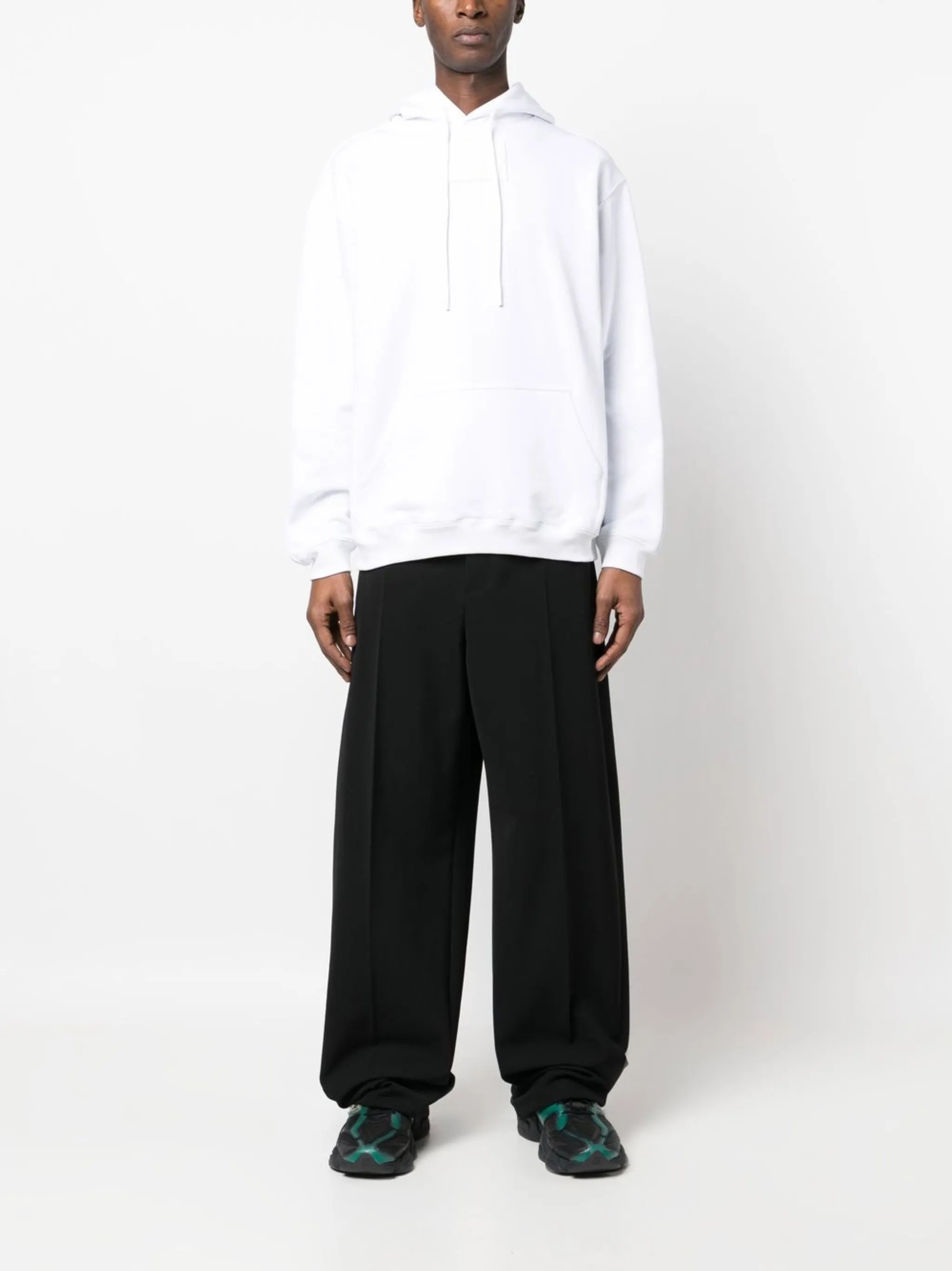 barcode-patch drawstring hoodie