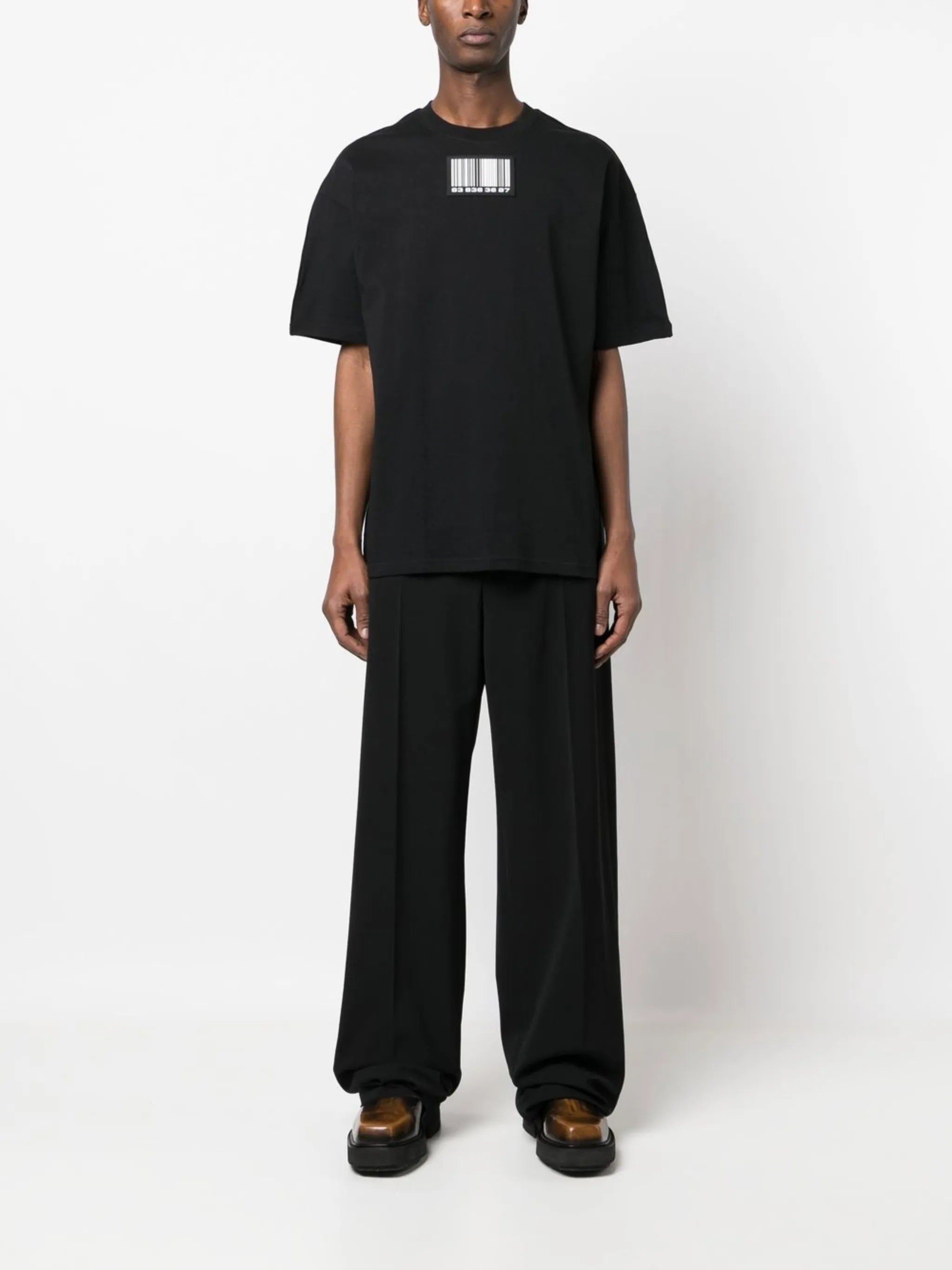 barcode patch-detail T-shirt