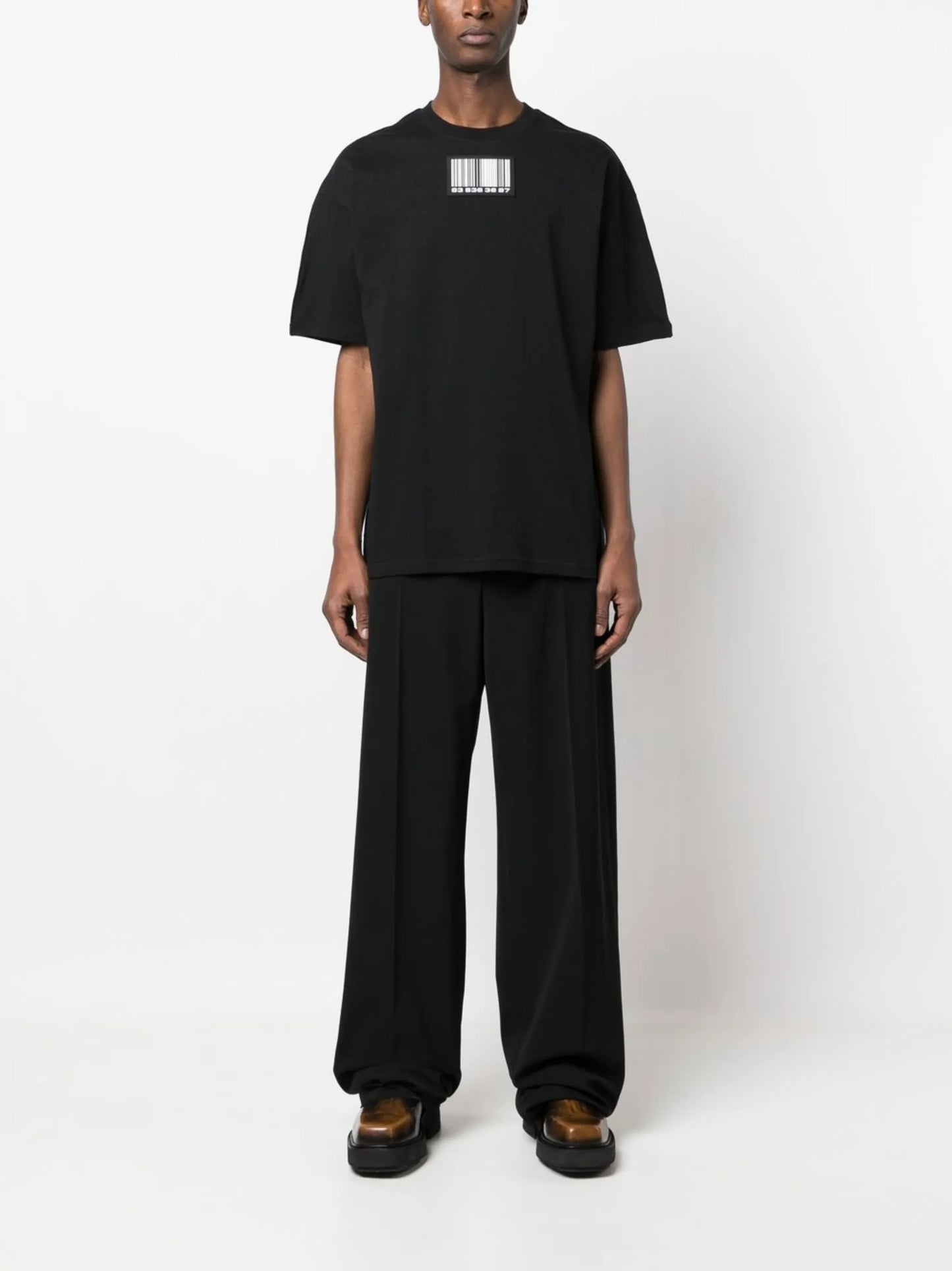 barcode patch-detail T-shirt