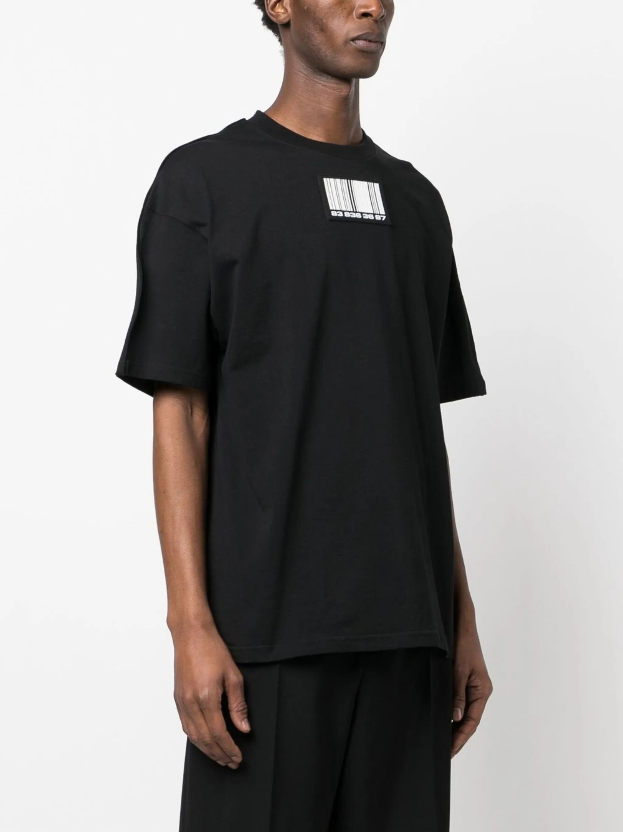 barcode patch-detail T-shirt