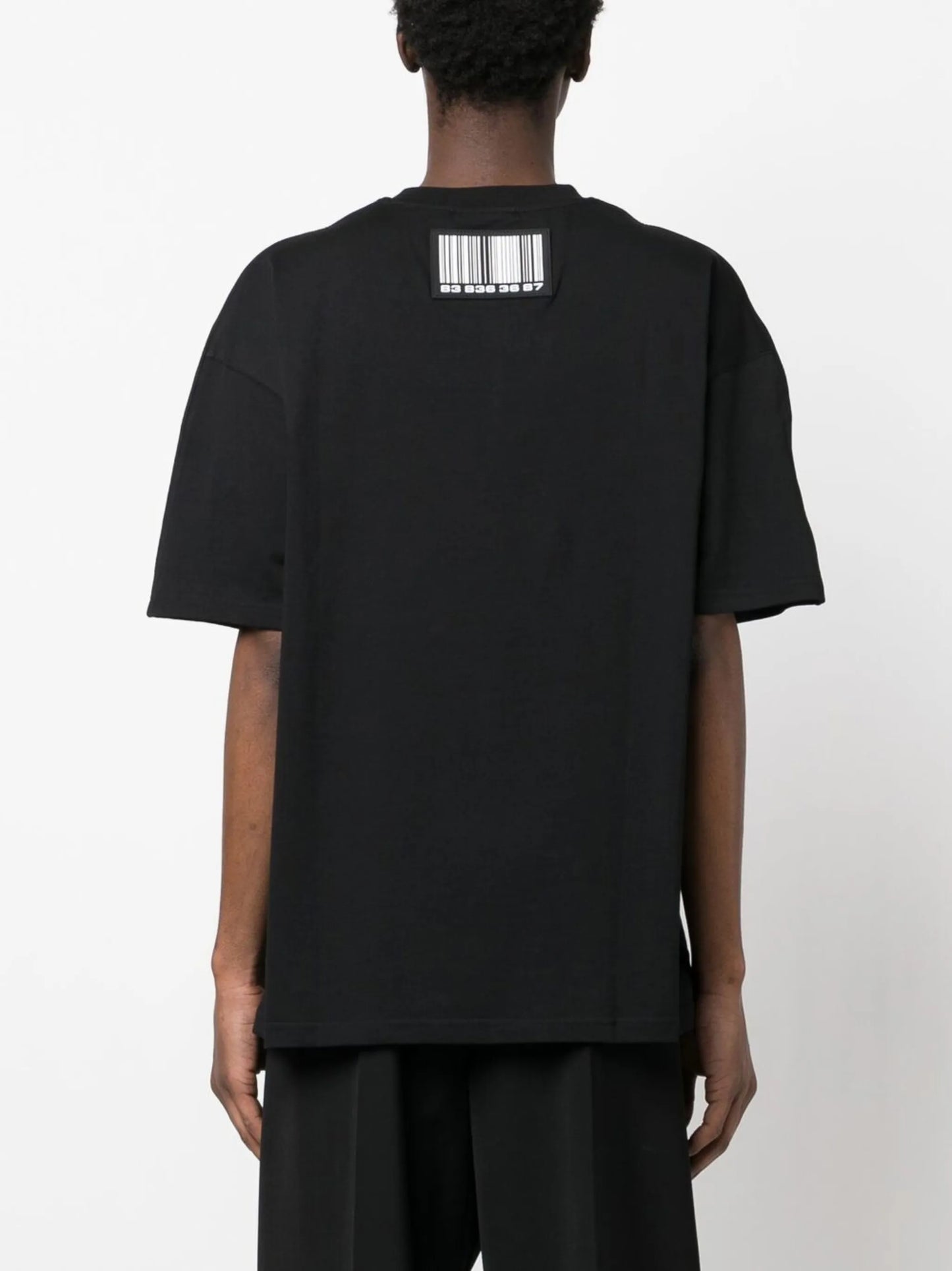 barcode patch-detail T-shirt