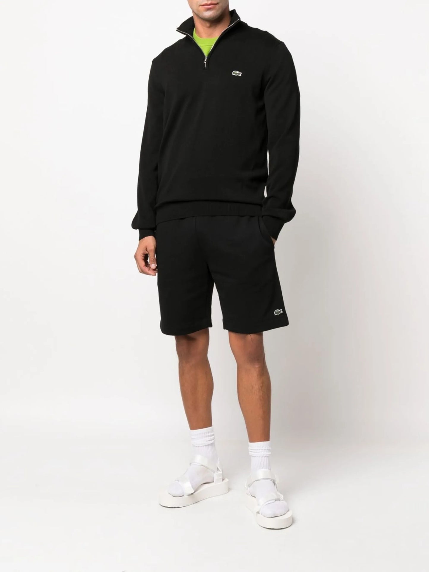 logo-appliqué half-zip jumper