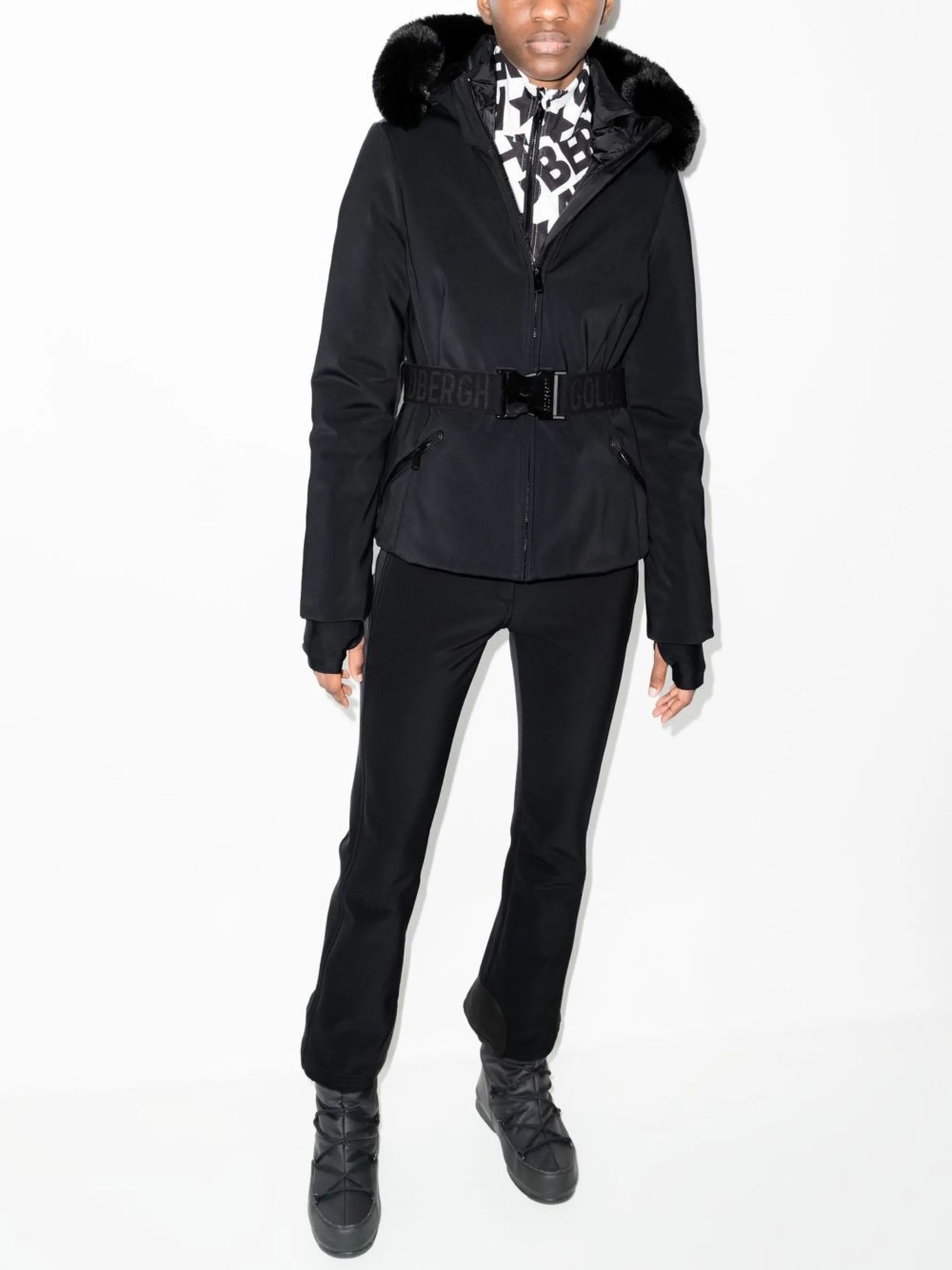 Hida belted ski jacket