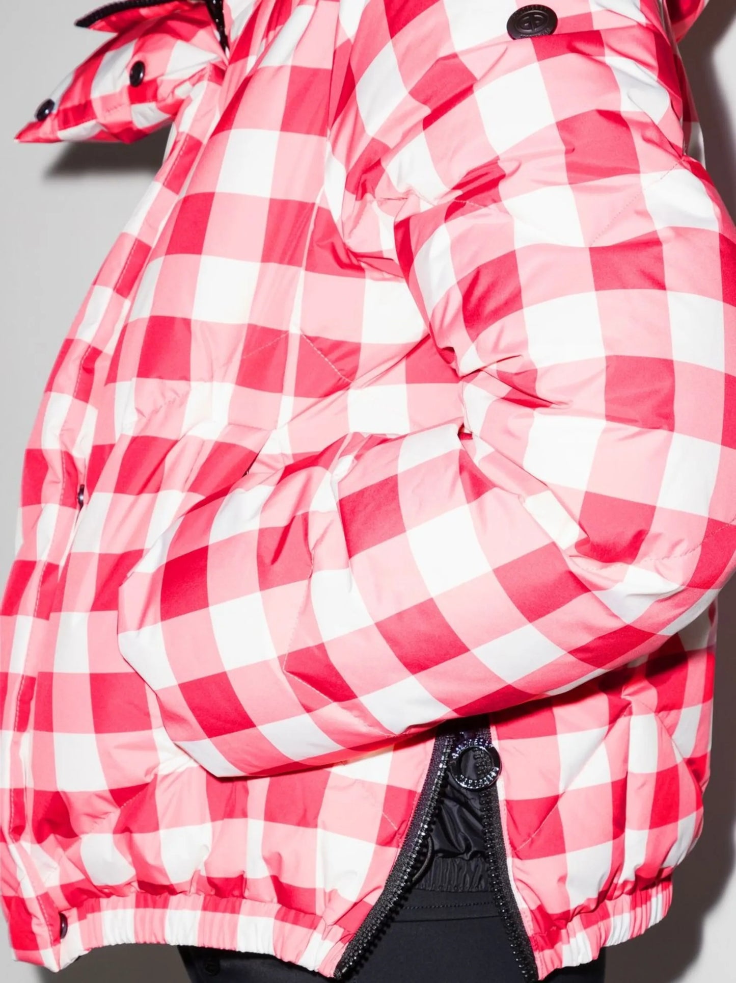 Bardot gingham-check ski jacket