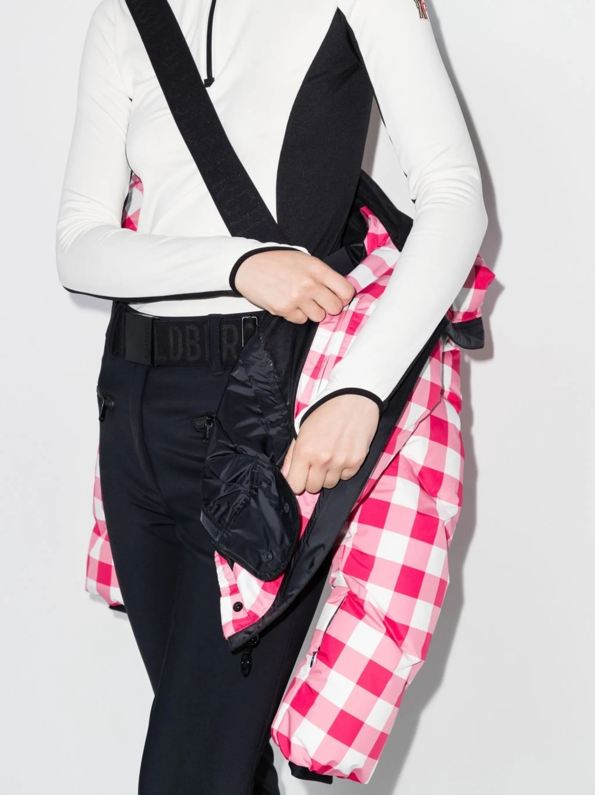 Bardot gingham-check ski jacket