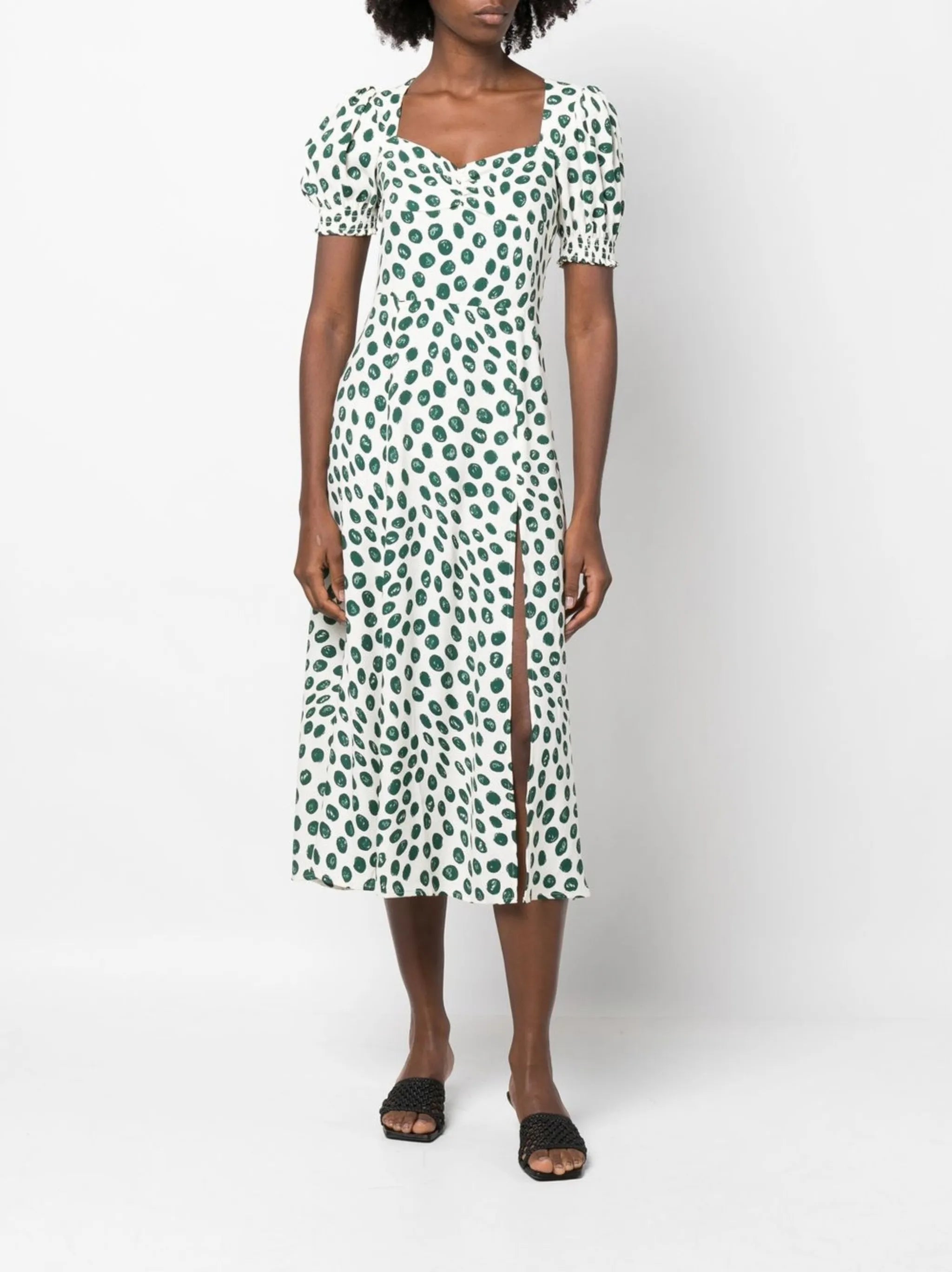 Lacey polka-pot print dress