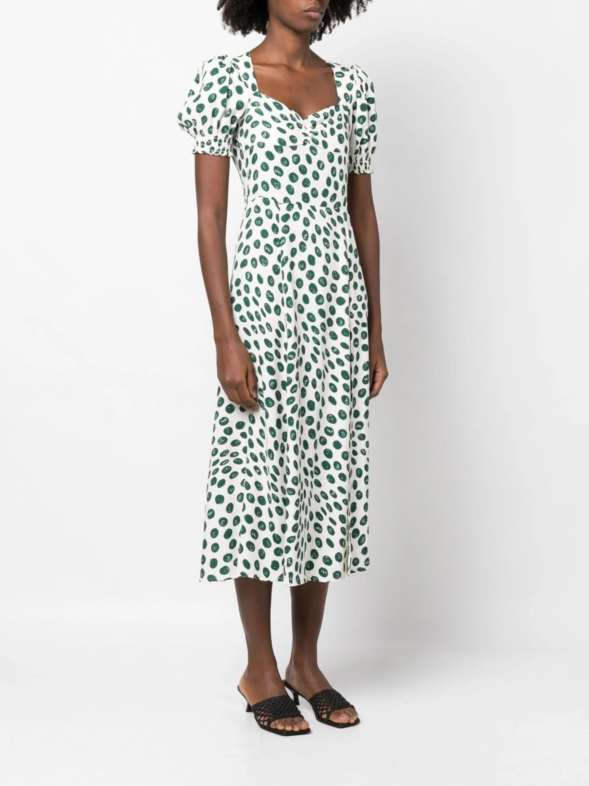 Lacey polka-pot print dress