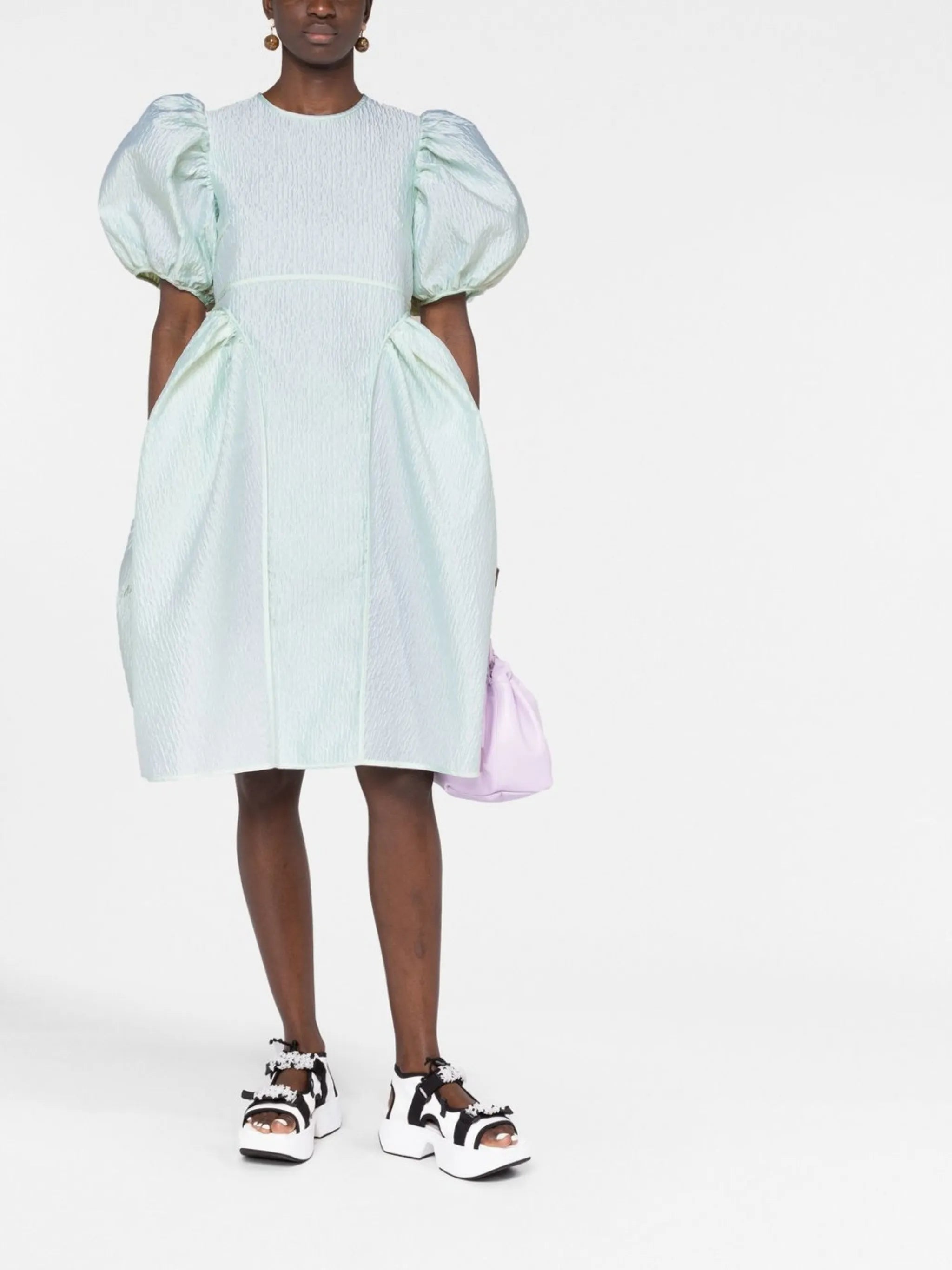Fonda puff-sleeve dress