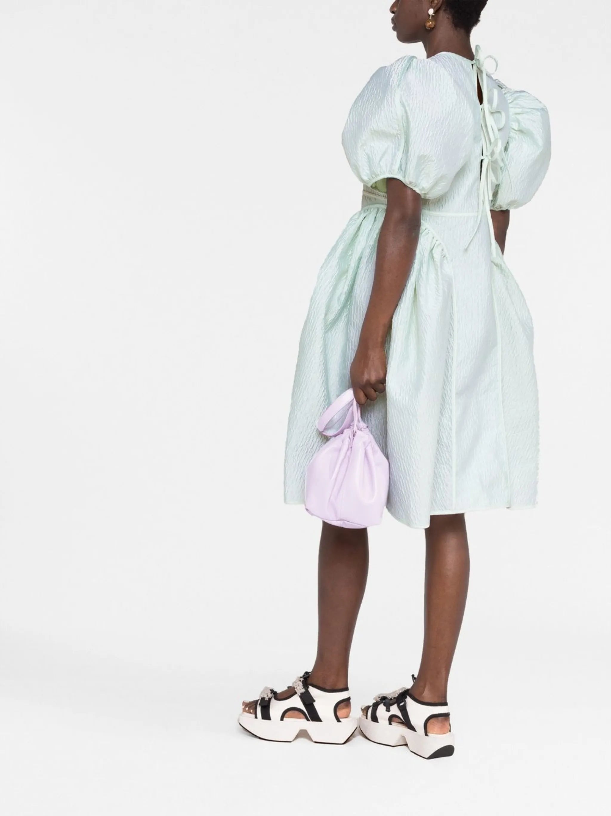 Fonda puff-sleeve dress