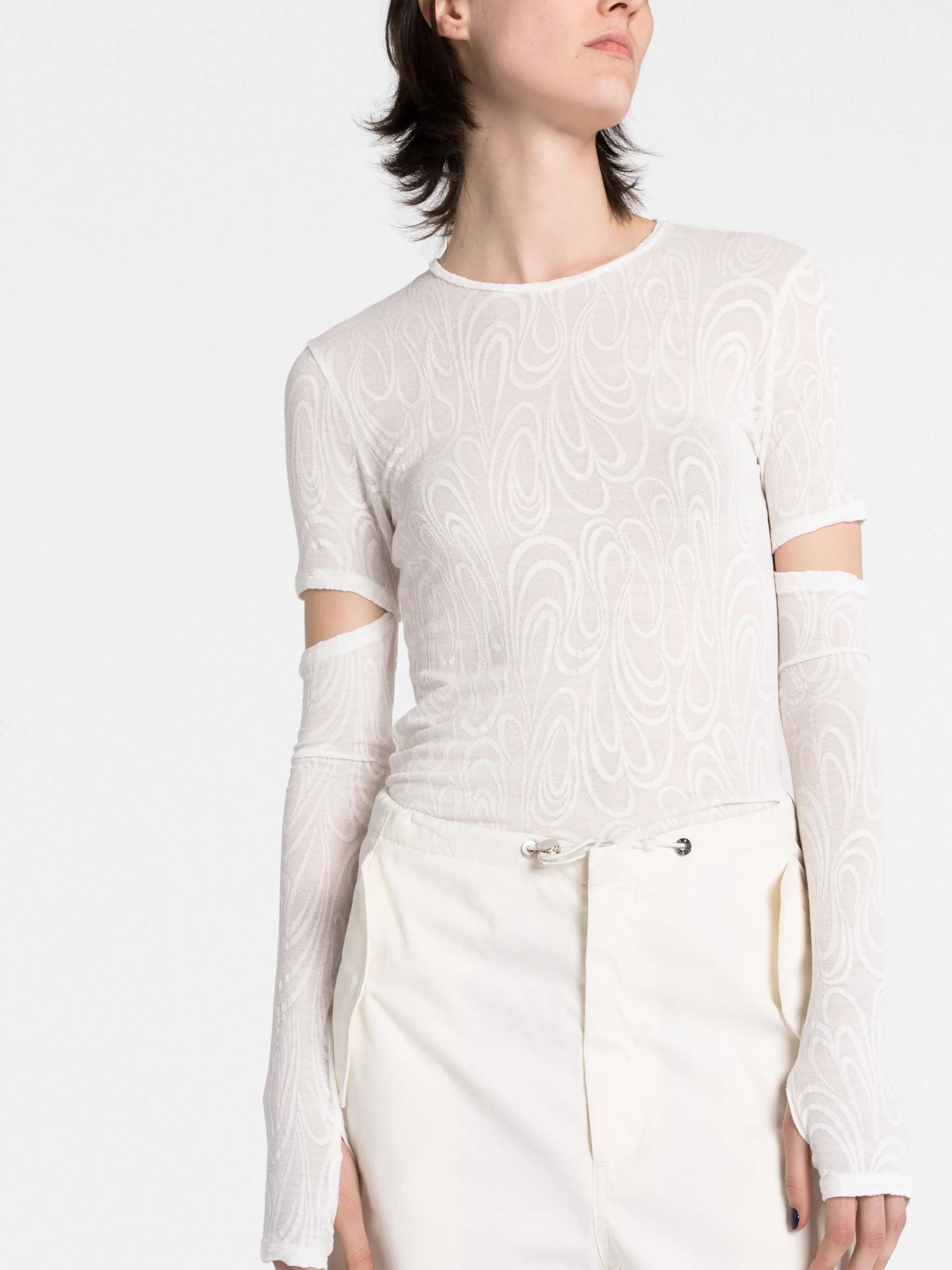 Psychedelic-print cut-out top