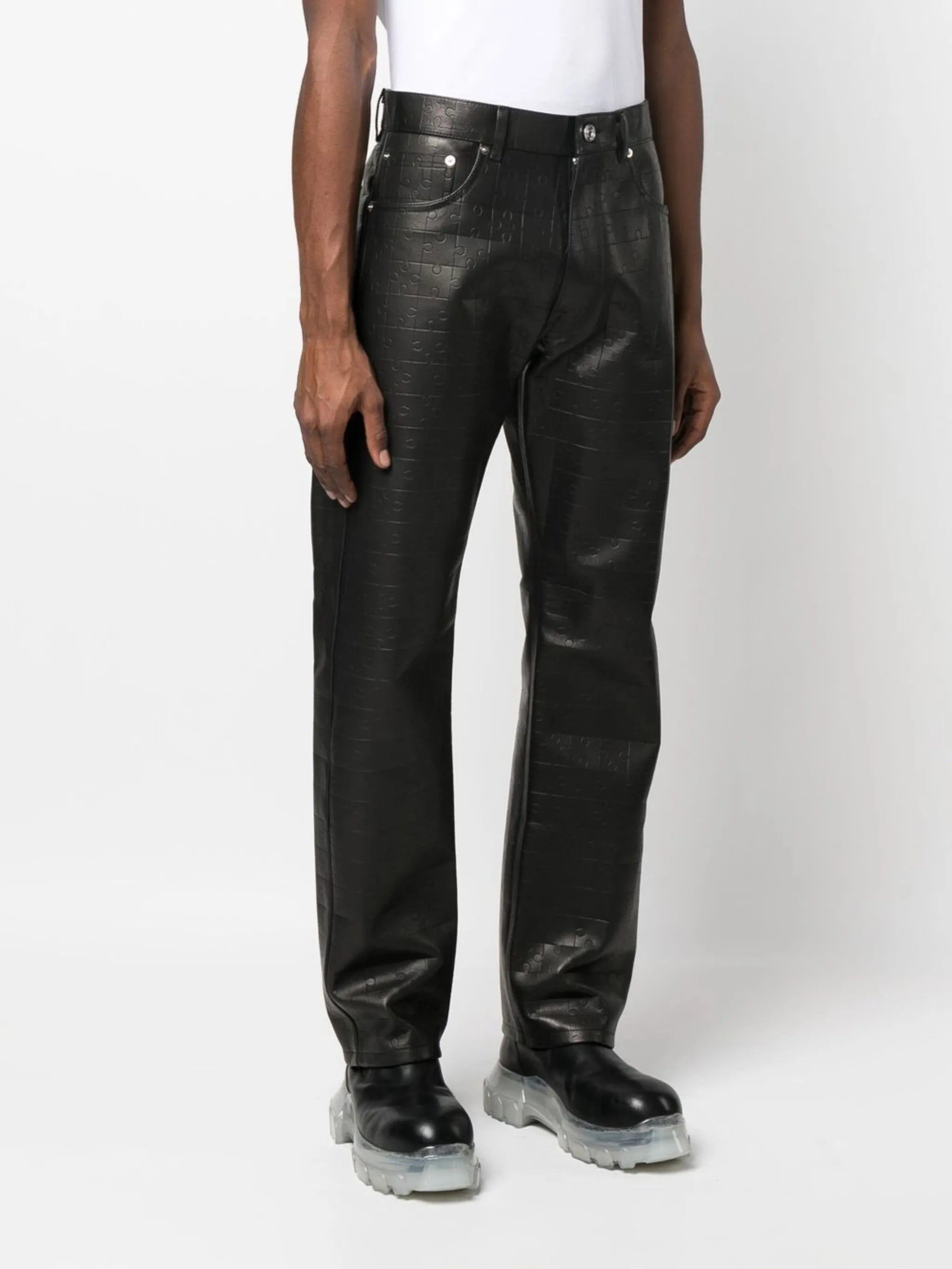 Puzzle leather trousers