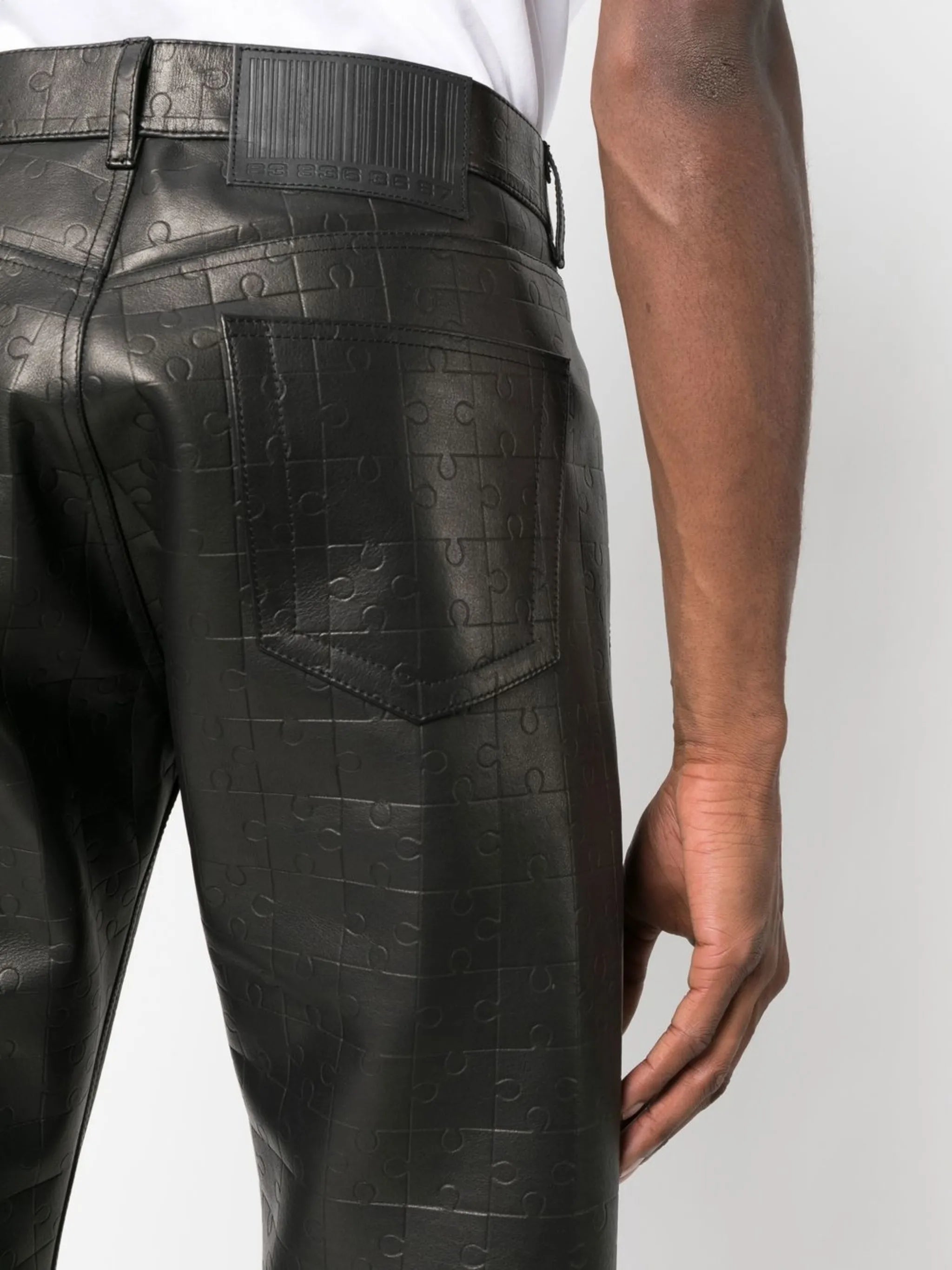 Puzzle leather trousers