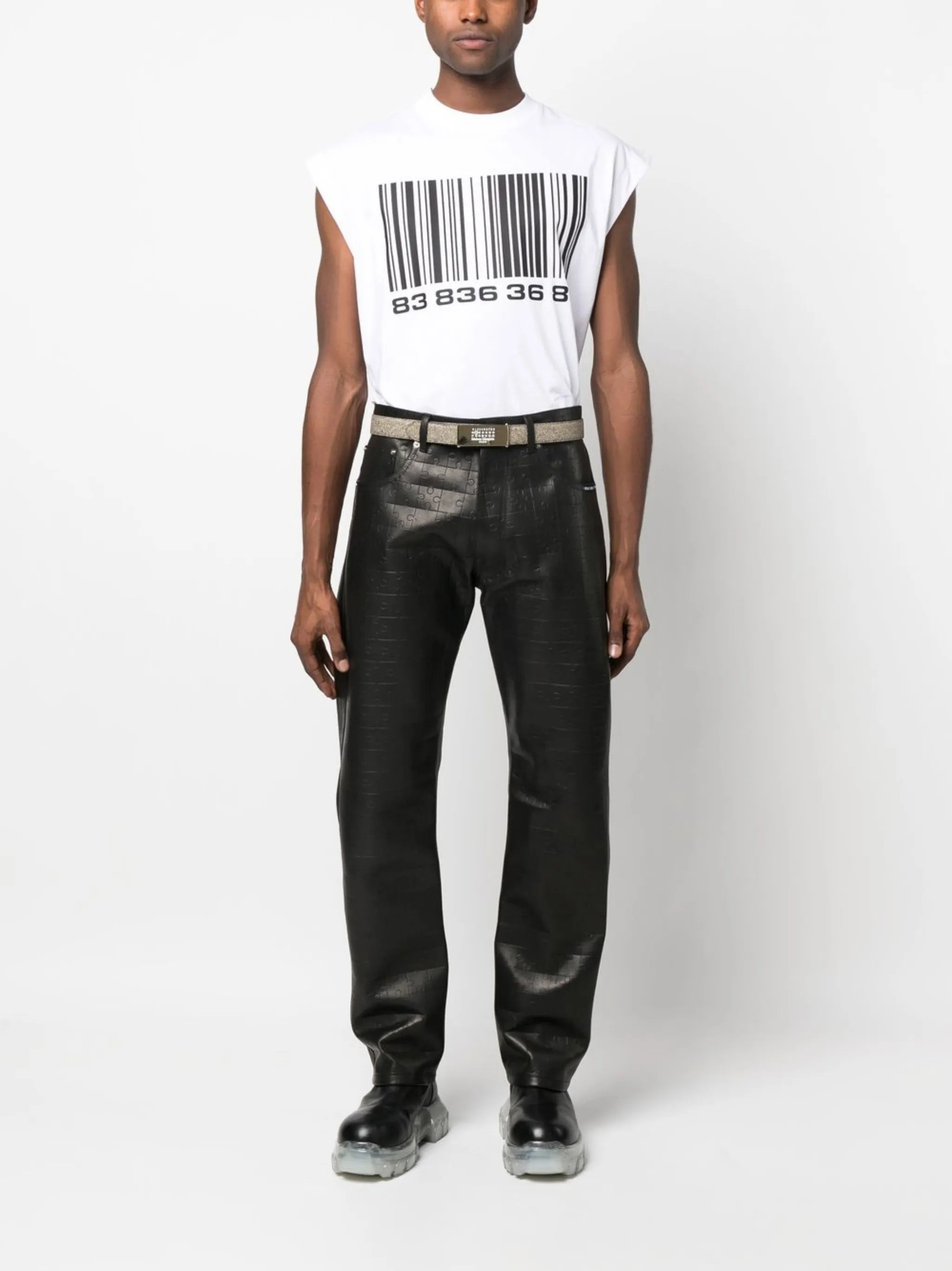 Puzzle leather trousers