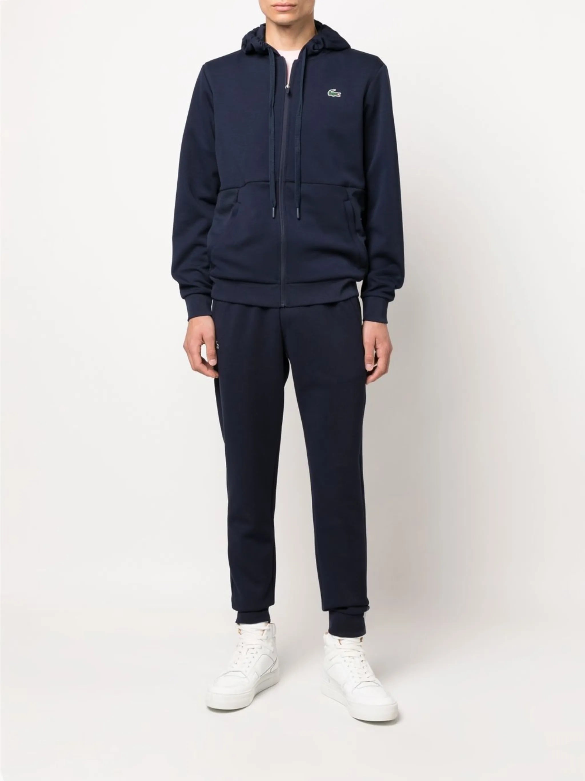 logo-patch zipped hoodie