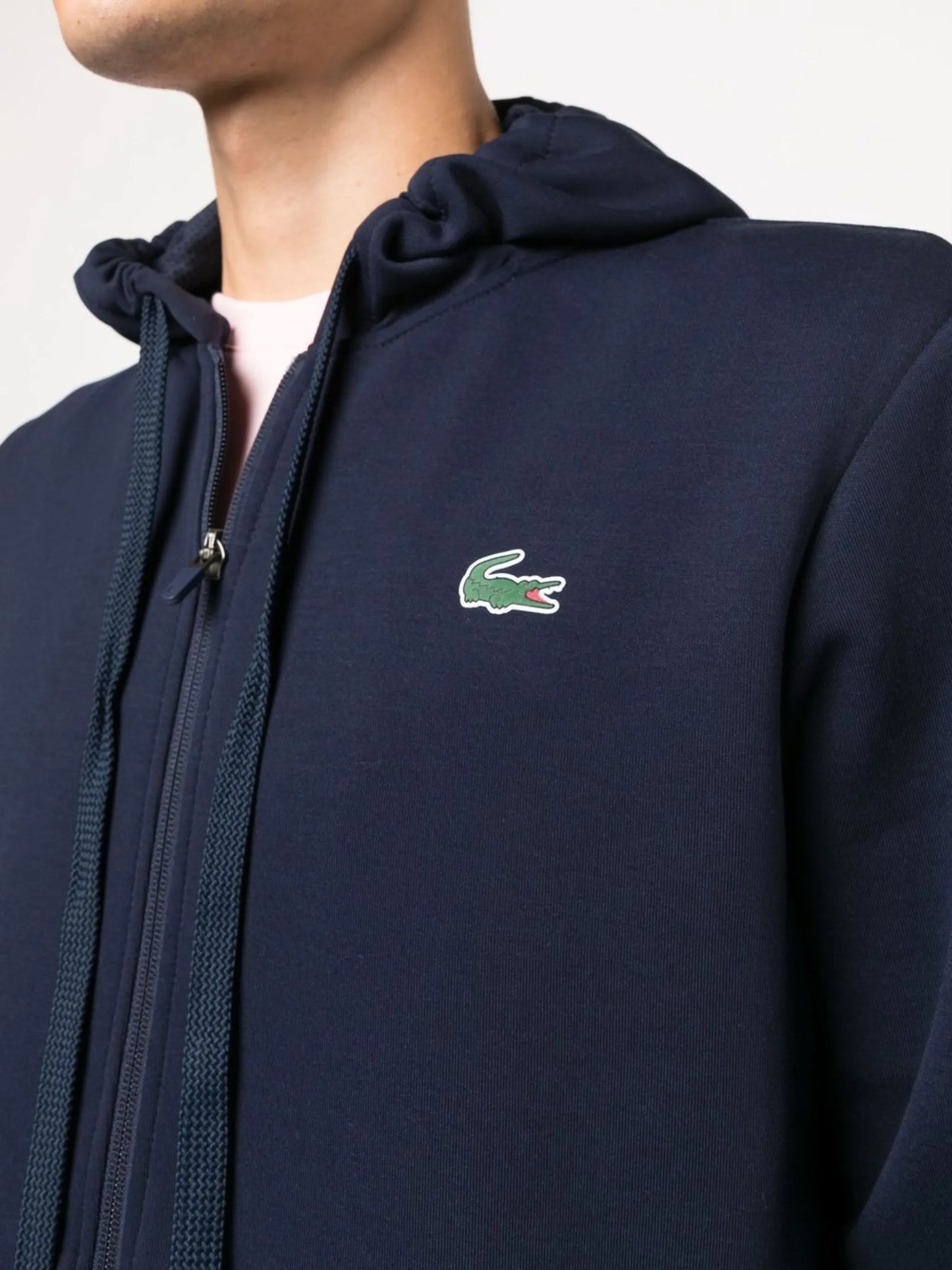 logo-patch zipped hoodie