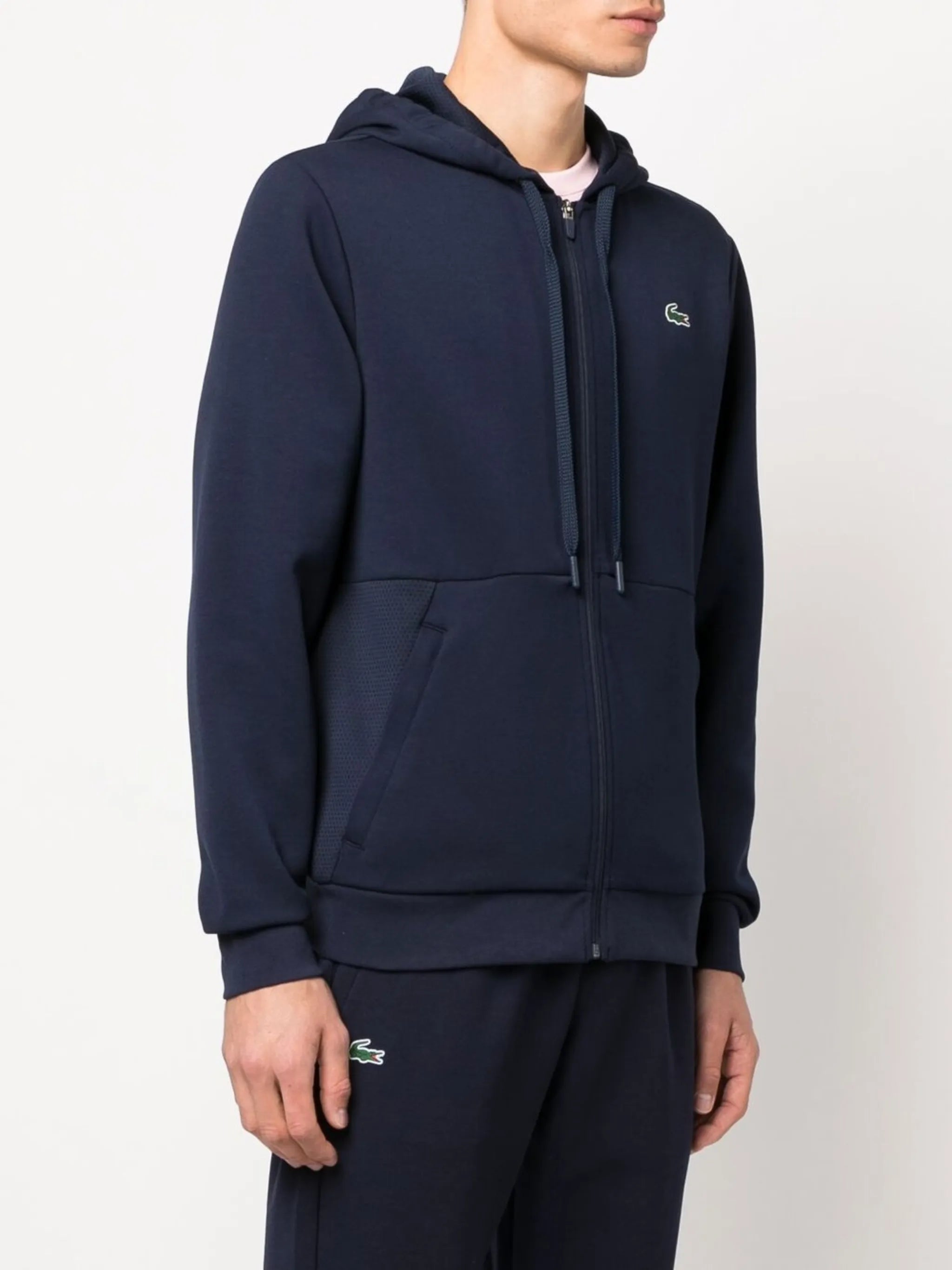 logo-patch zipped hoodie