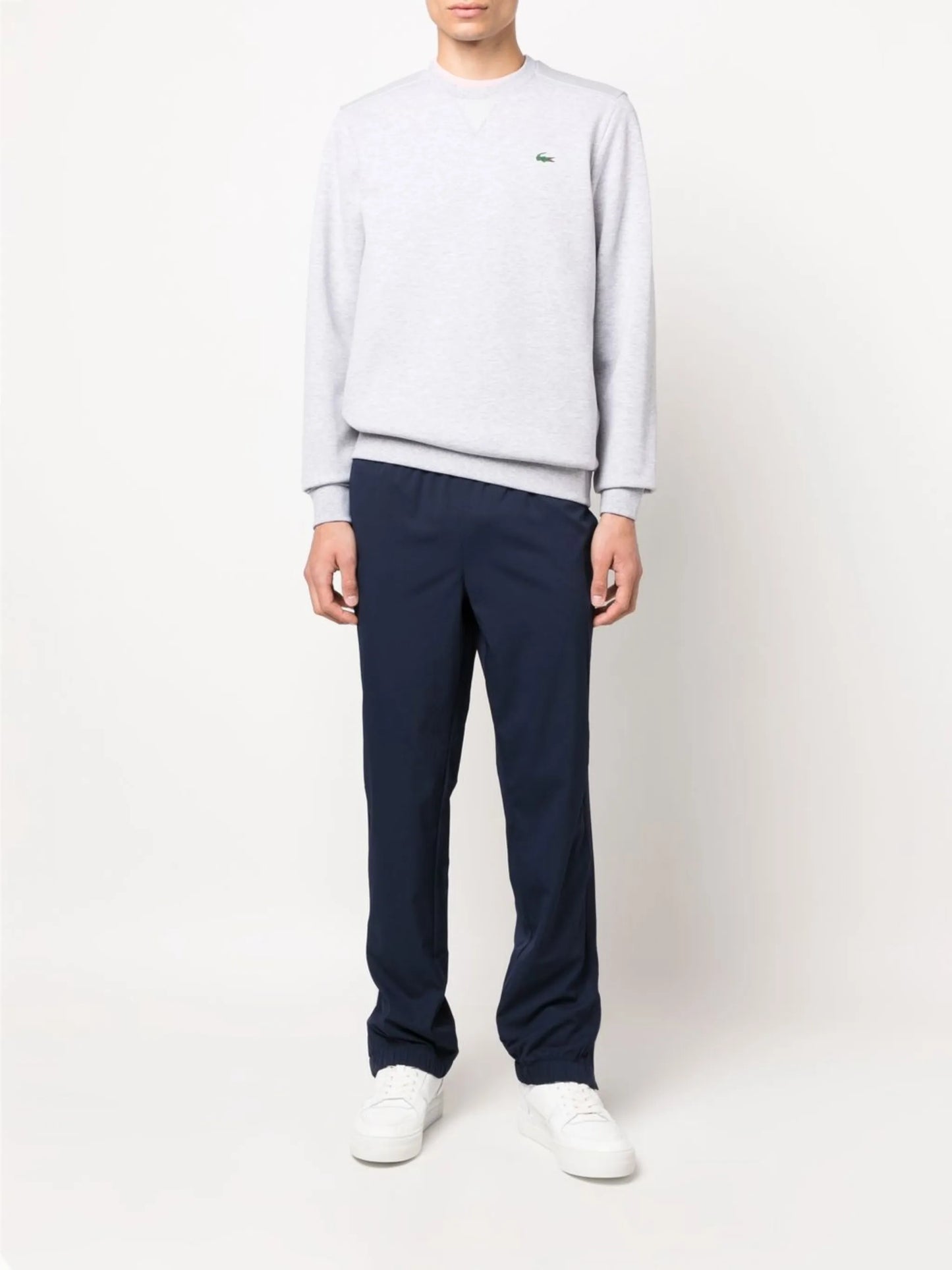 logo-patch crew neck jumper