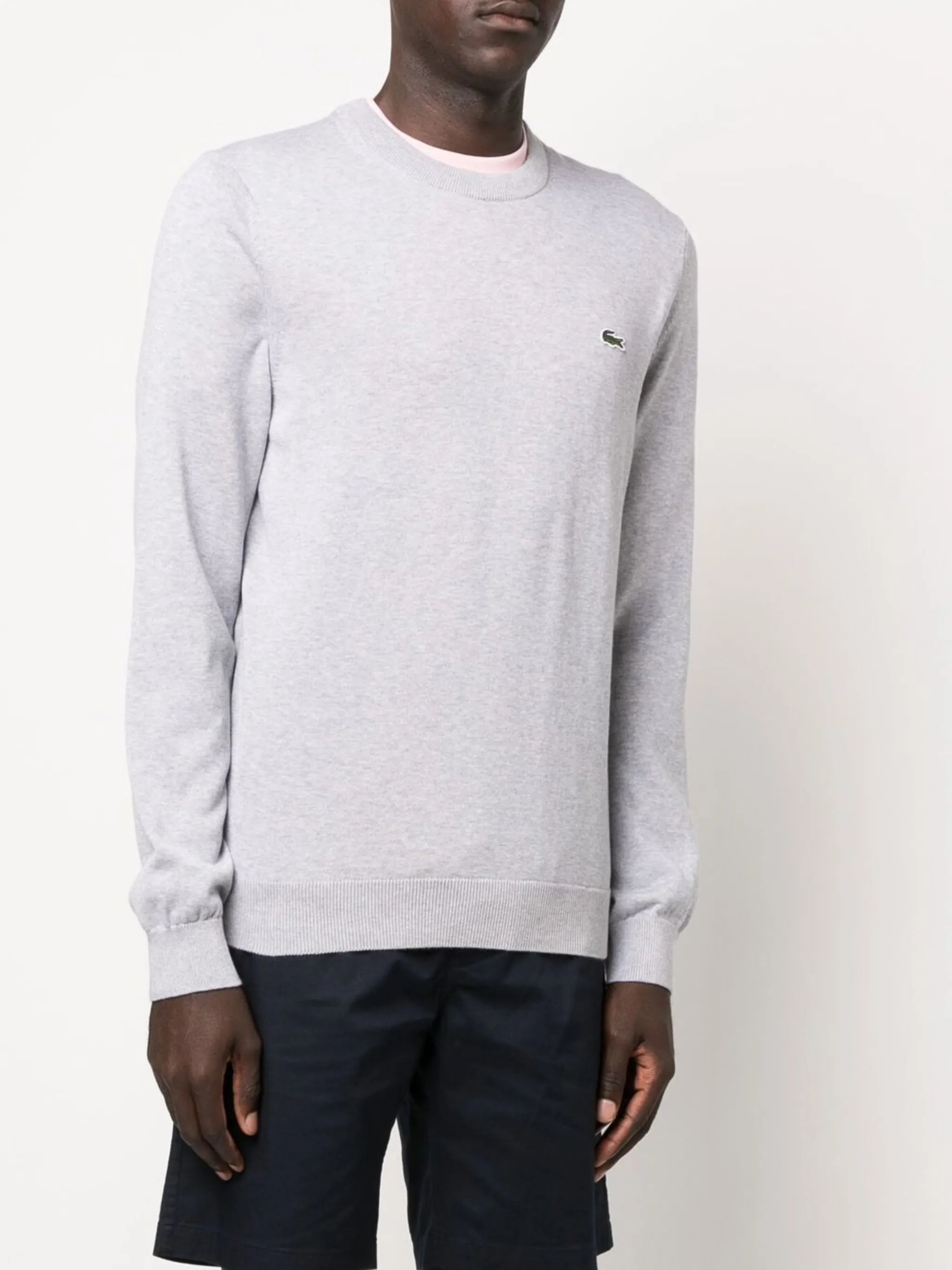 logo-patch crew neck sweater