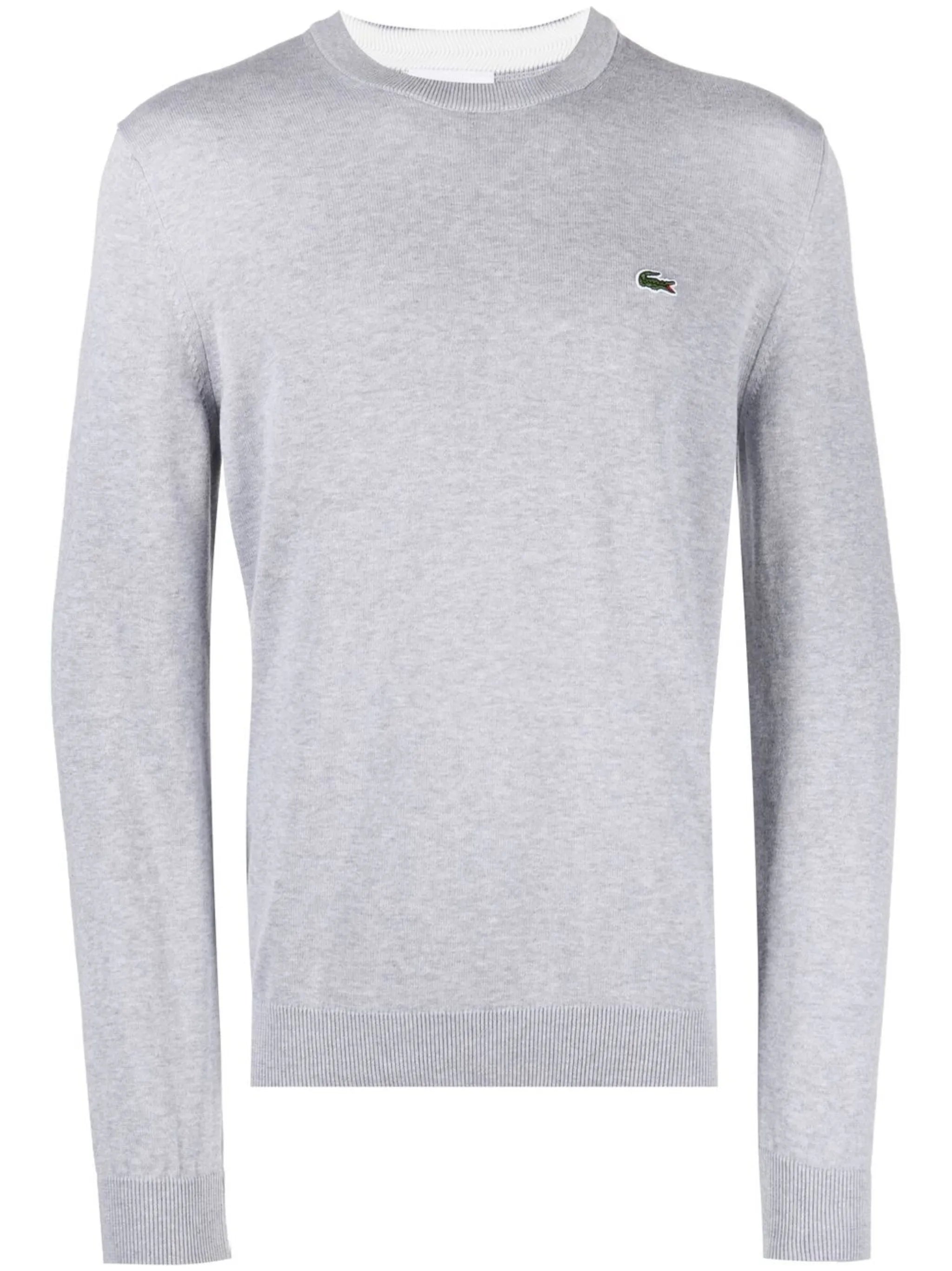 logo-patch crew neck sweater
