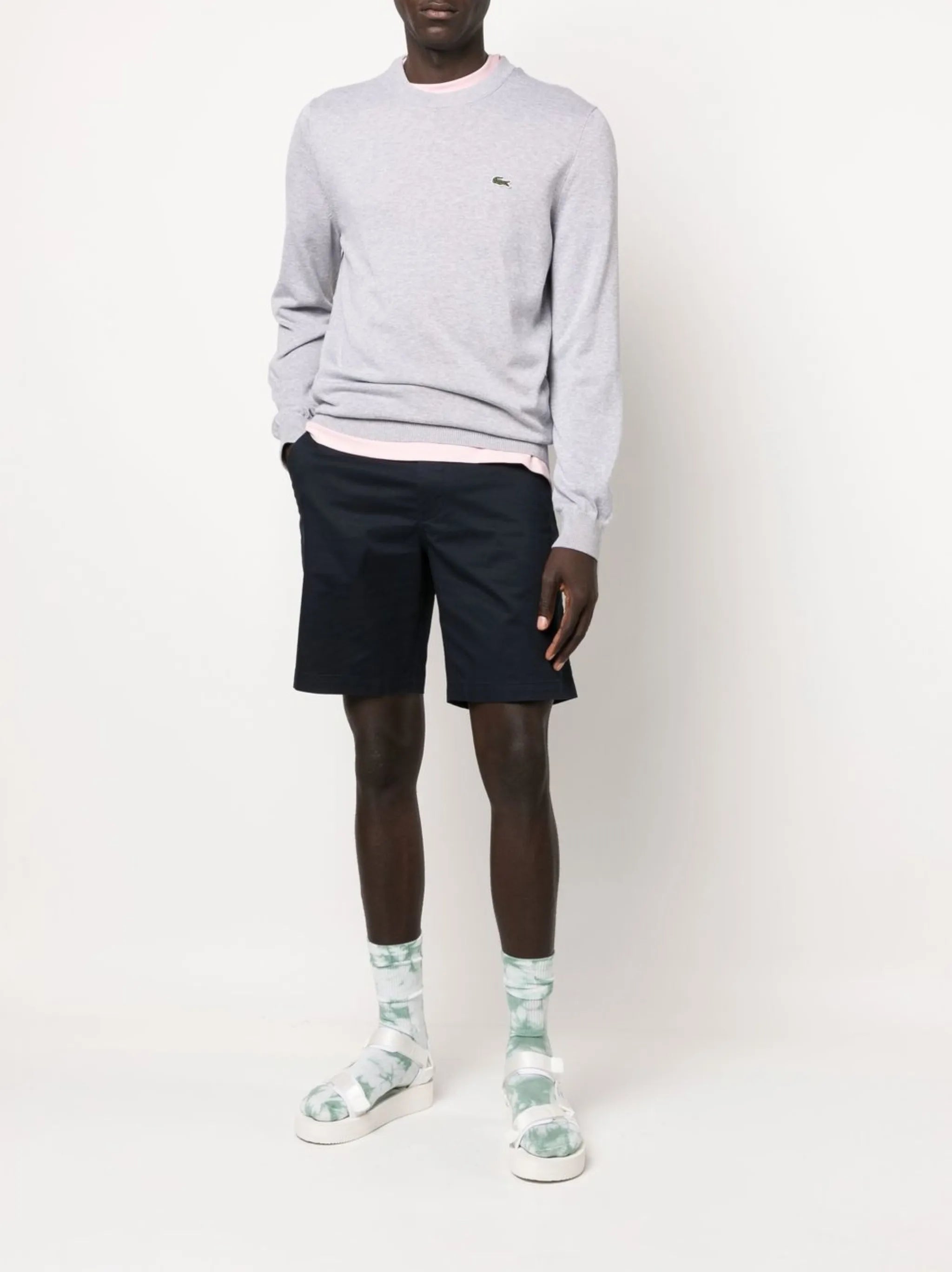 logo-patch crew neck sweater