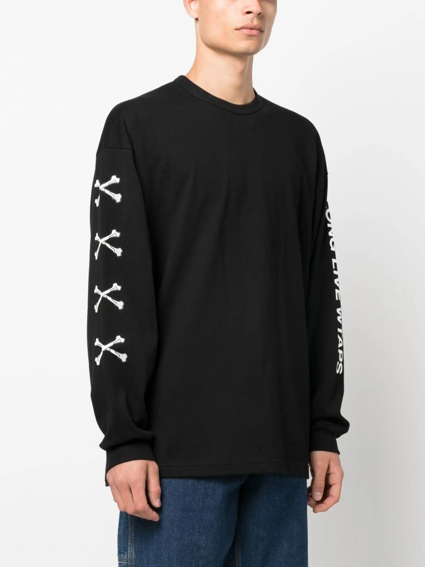 graphic sleeve print cotton T-shirt