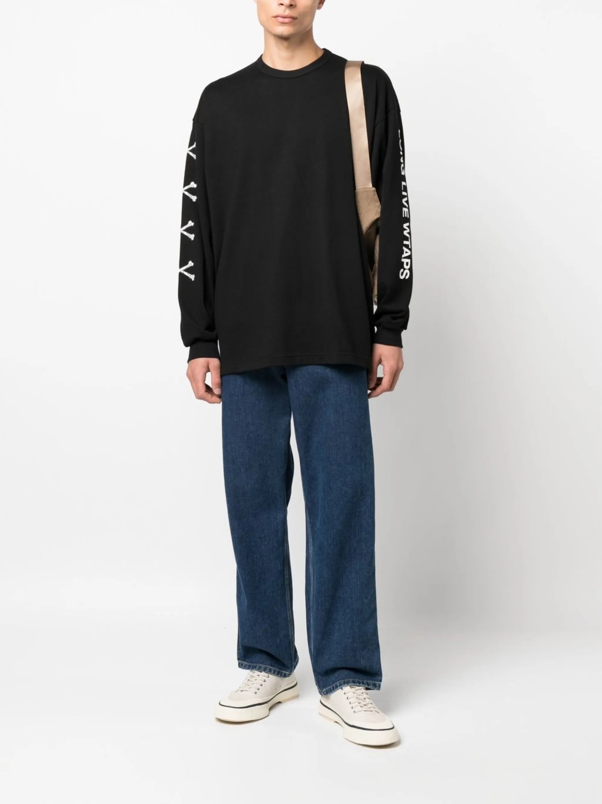graphic sleeve print cotton T-shirt