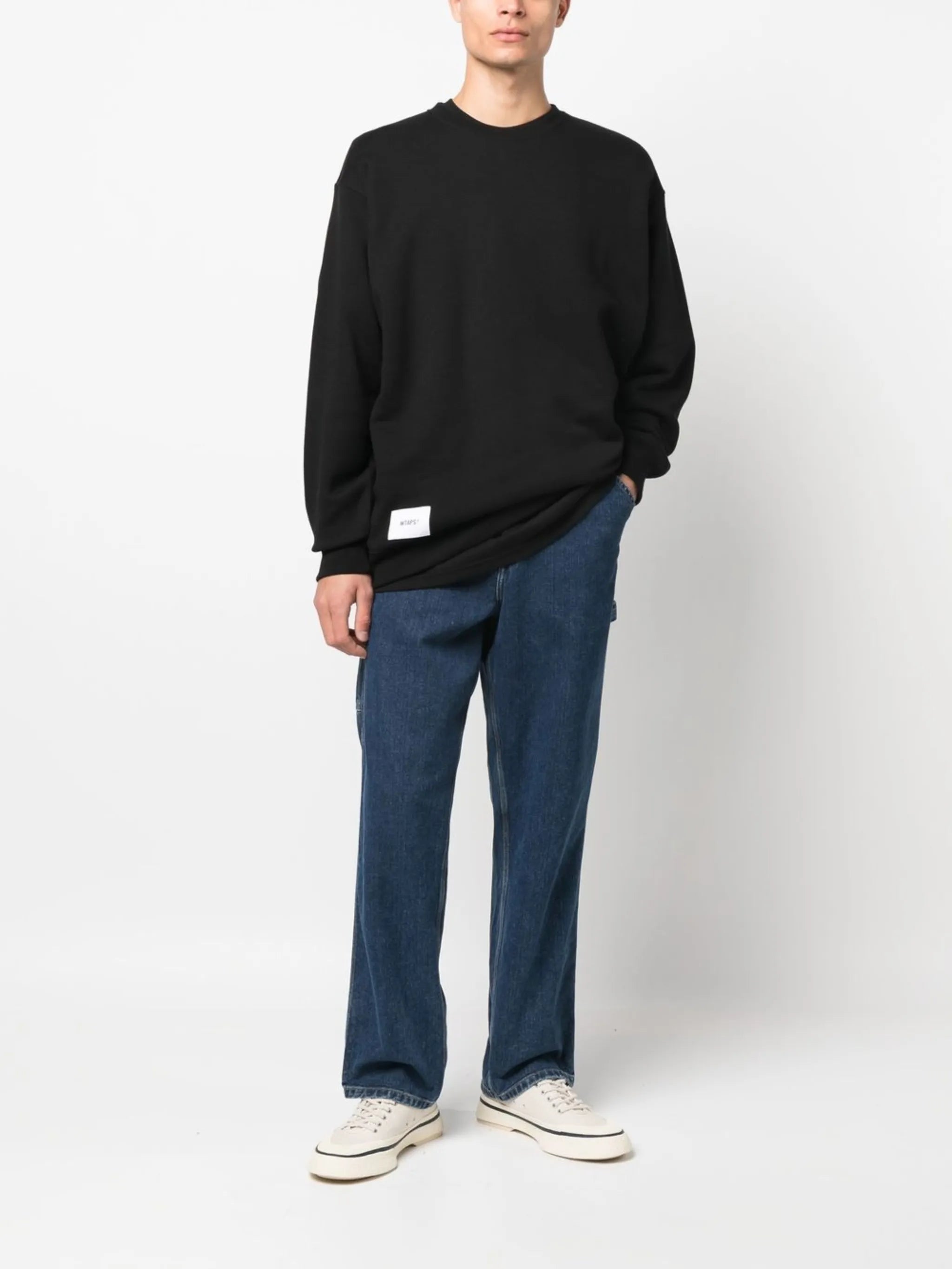 logo-patch cotton sweatshirt
