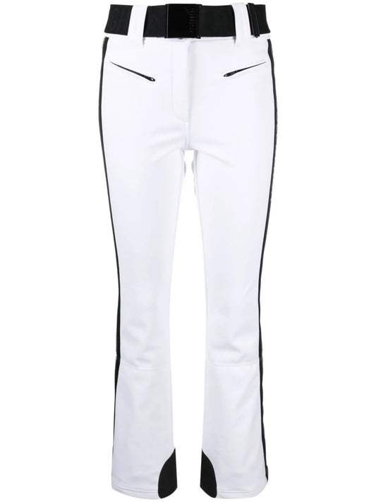 Cher metallic-stripe ski trousser