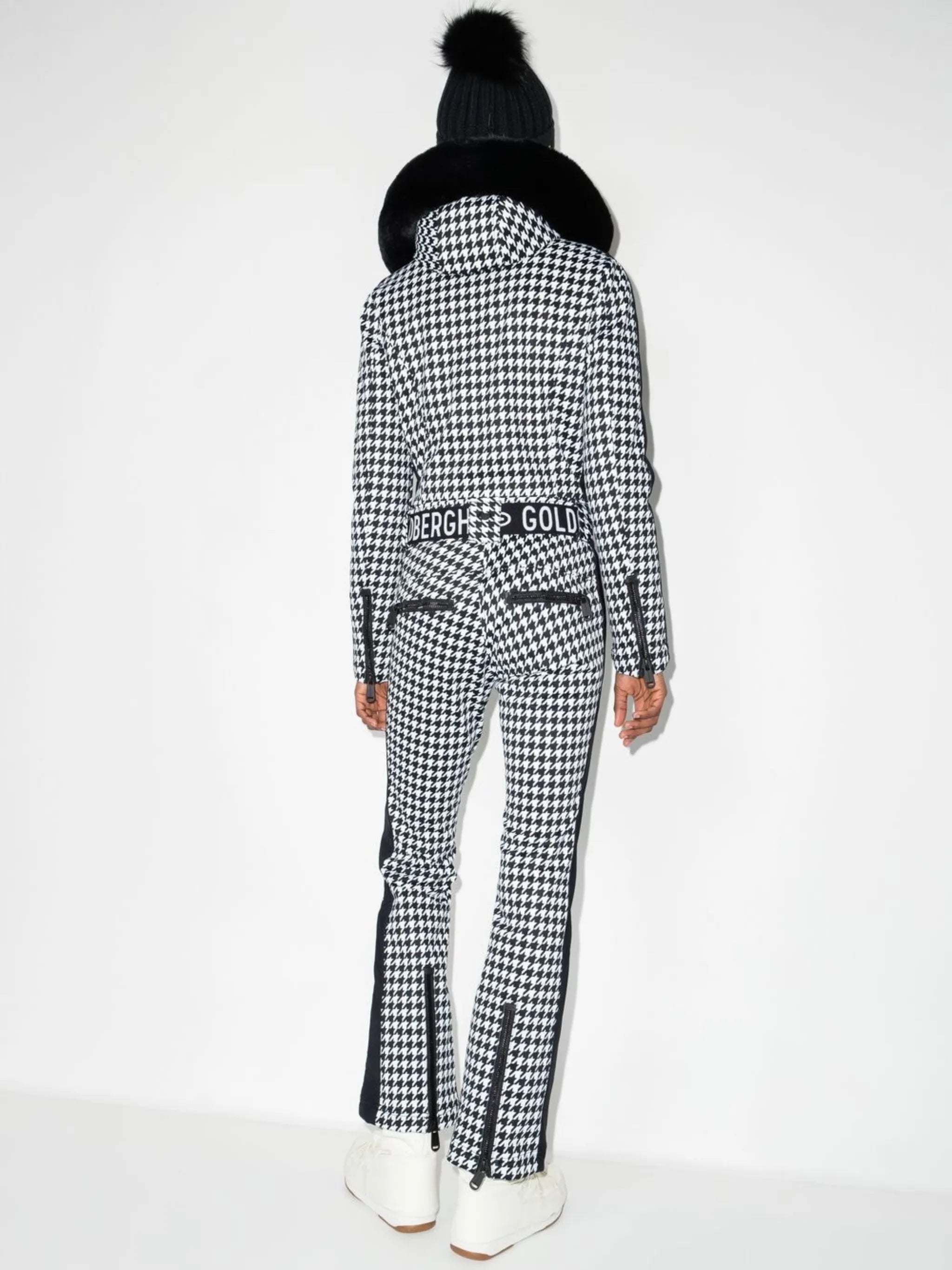 France houndstooth-print ski suit
